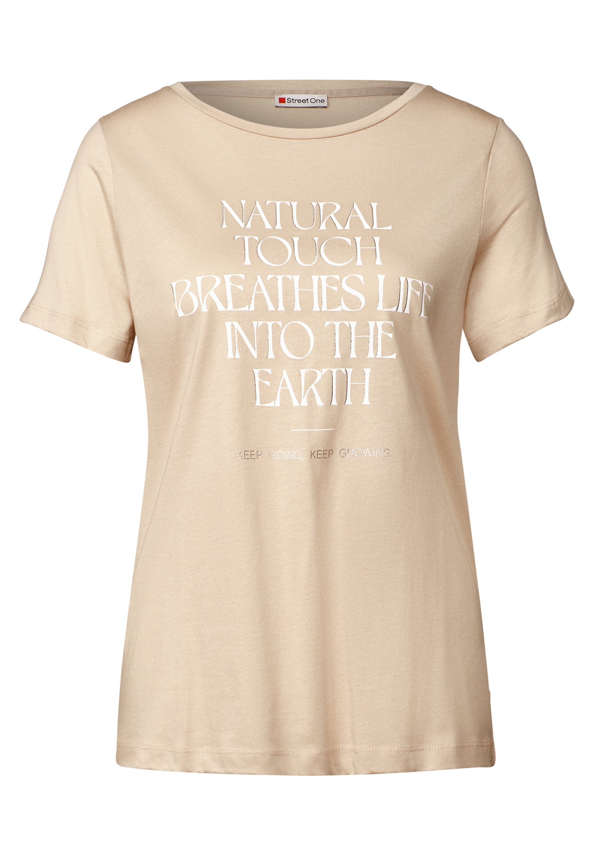 STREET ONE T-Shirt, mit Materialmix