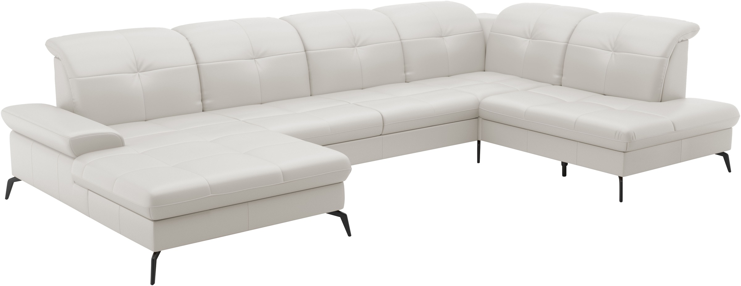 sit&more Wohnlandschaft »Amica, U-Form, inkl. Sitztiefenverstellung und Armteilverstellung«, wahlweise mit Kopfteilverstellung, Bettfunktion und Bettkasten