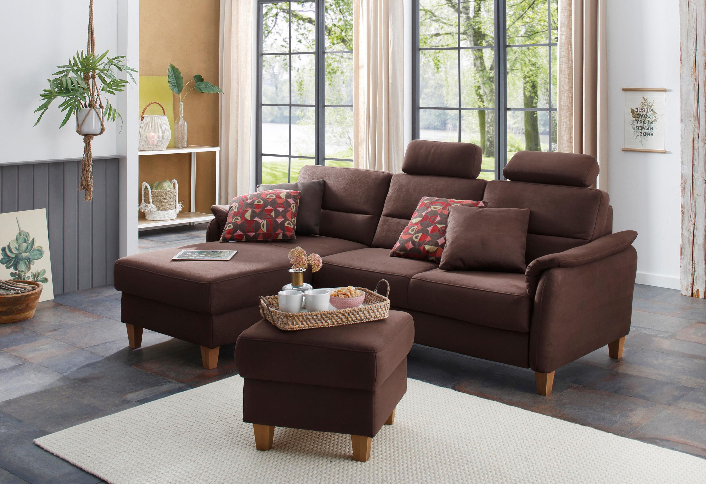 Home affaire Ecksofa »Palmera L-Form«, Federkern, wahlweise mit Bettfunktion und mit/ohne Bettkasten