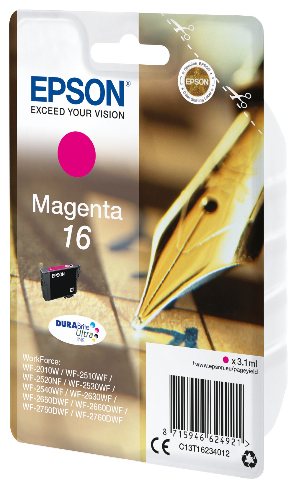 Epson Tintenpatrone »Epson Pen and crossword Singlepack Magenta 16 DURABrite Ultra Ink«