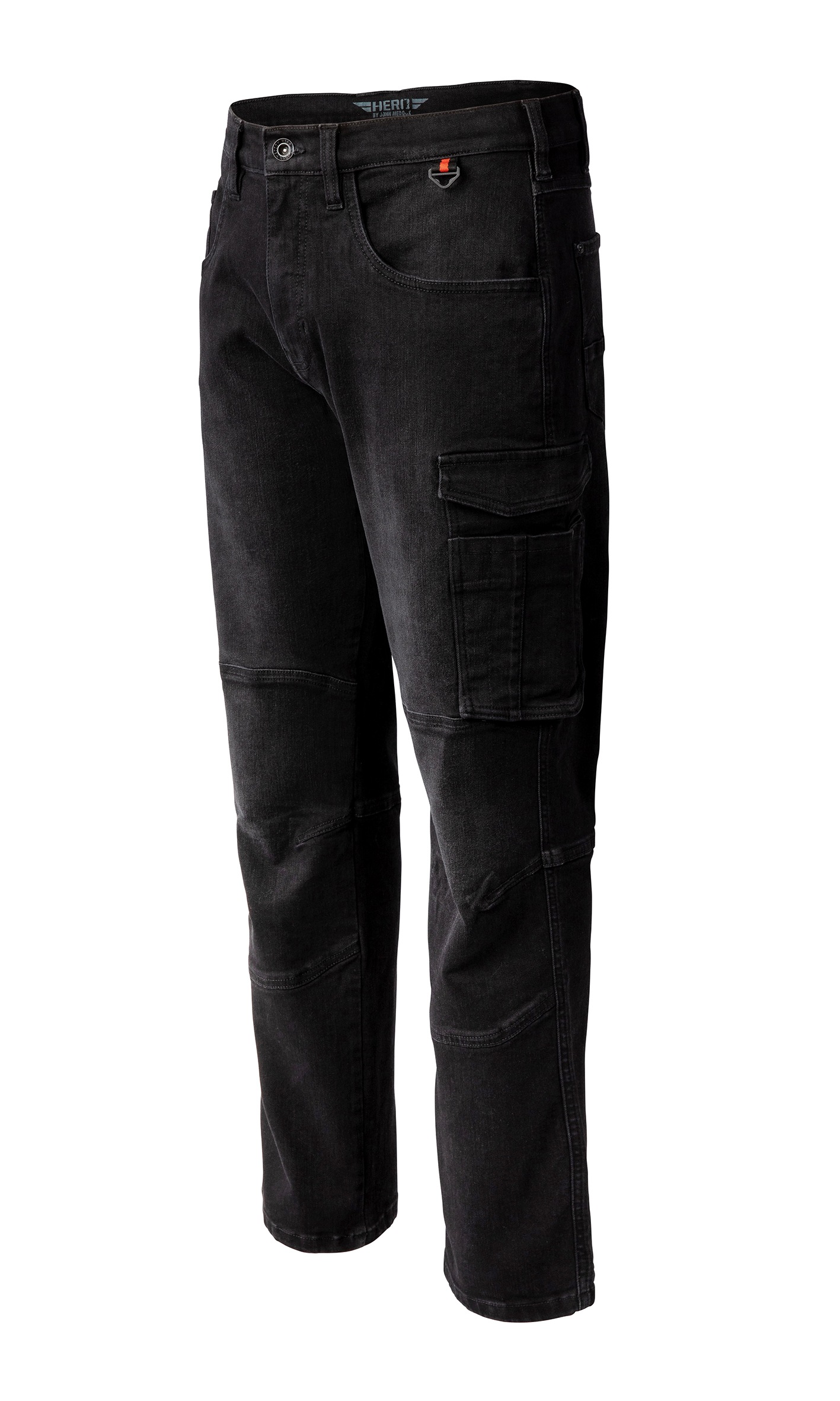 John Medoox Calgary Men's Workwear Cargo Jeans Black Denim 50 3