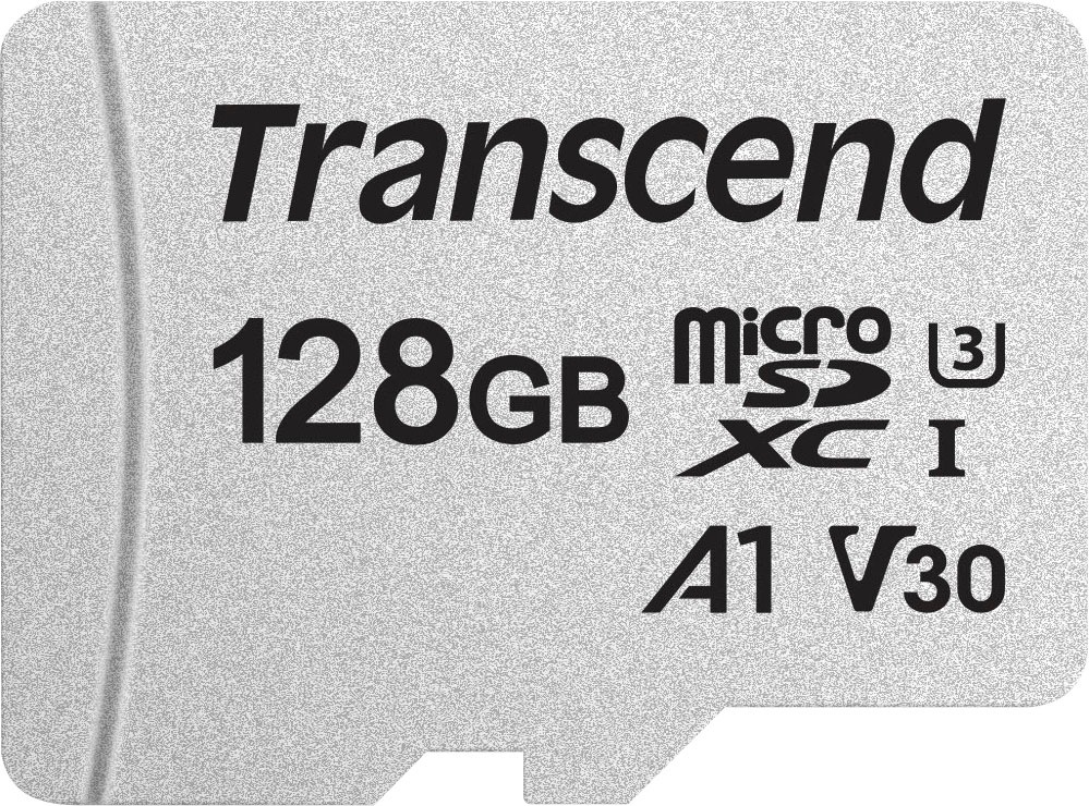 TRANSCEND Speicherkarte "300S microSDXC 128GB", 128 GB, silber, Speicherkarten
