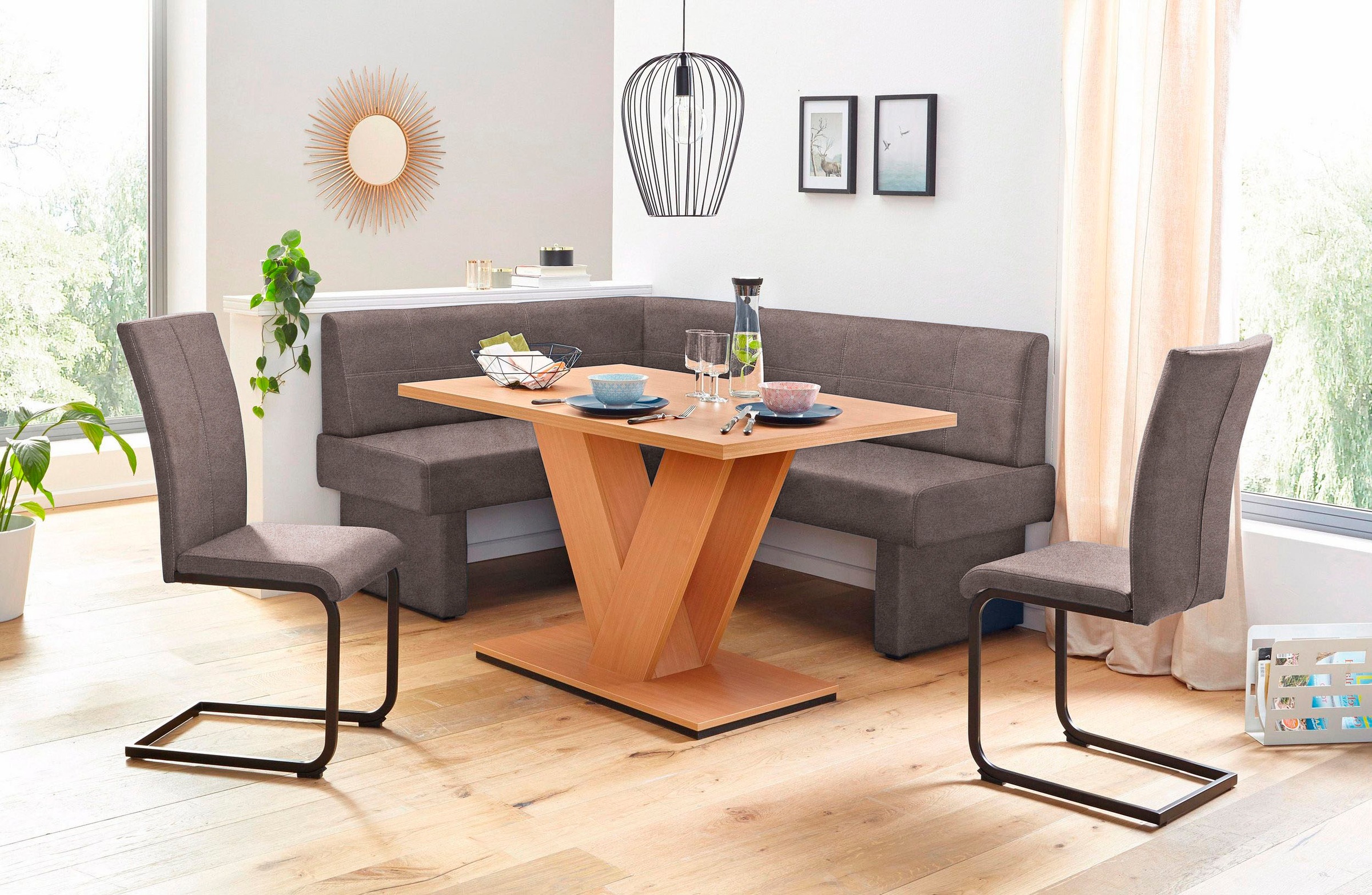 Home affaire Freischwinger »Nils«, (Set), 2 St., Microfaser VINTAGE, Stuhl belastbar bis 120 Kg, Gestell Metall im Chrom-Look oder Schwarz