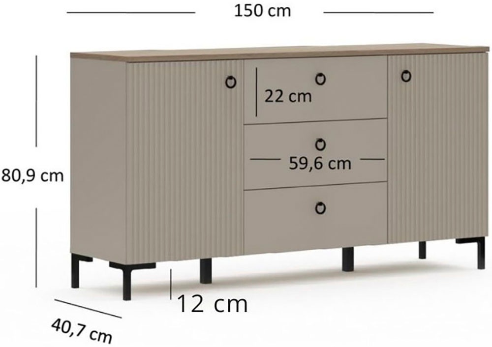Home affaire Sideboard »Luminara«, (1 St.), Kommode mit Soft-Close Funktion - 120 oder 150 cm Breite