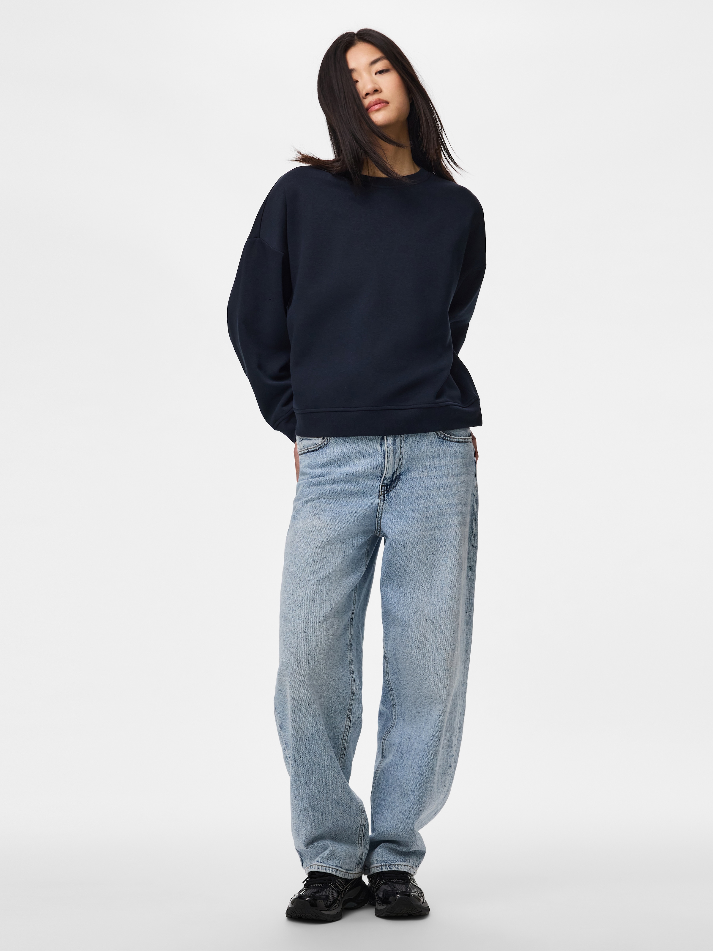 pieces Sweatshirt »PCCHILLI LS LOOSE  FIT SWEAT TOP NOOS BC«, Baumwollmischung
