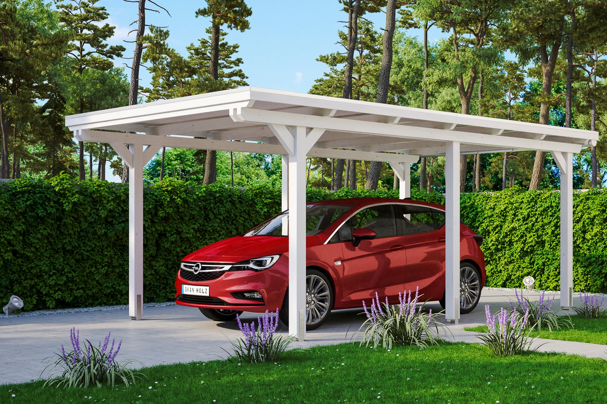 Einzelcarport SKANHOLZ, weiß, Carports, "Emsland", versch. Farben