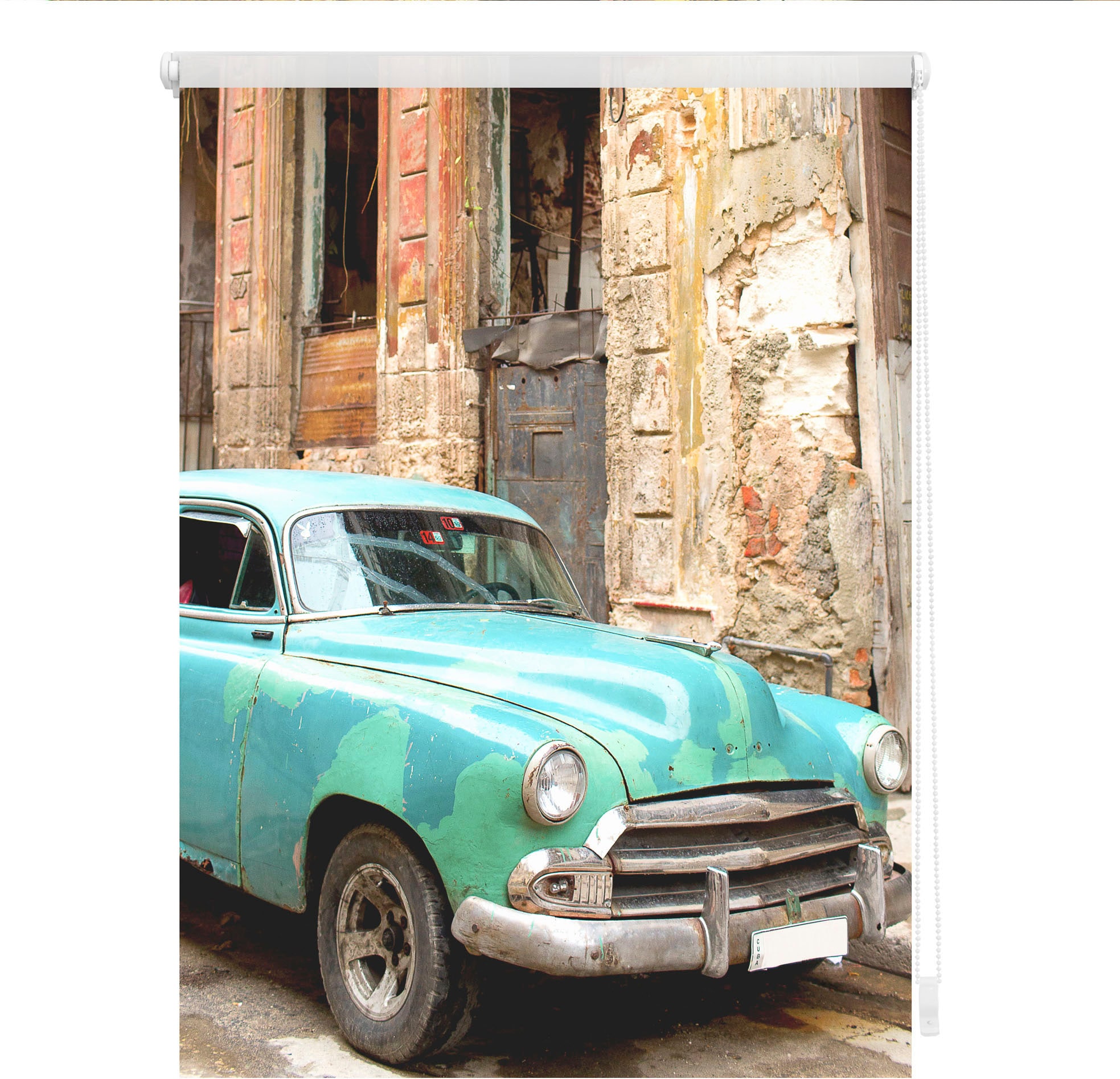 LICHTBLICK ORIGINAL Seitenzugrollo »Klemmfix Motiv BAUR | Kuba«, freihängend, ohne Bohren, bedruckt Lichtschutz
