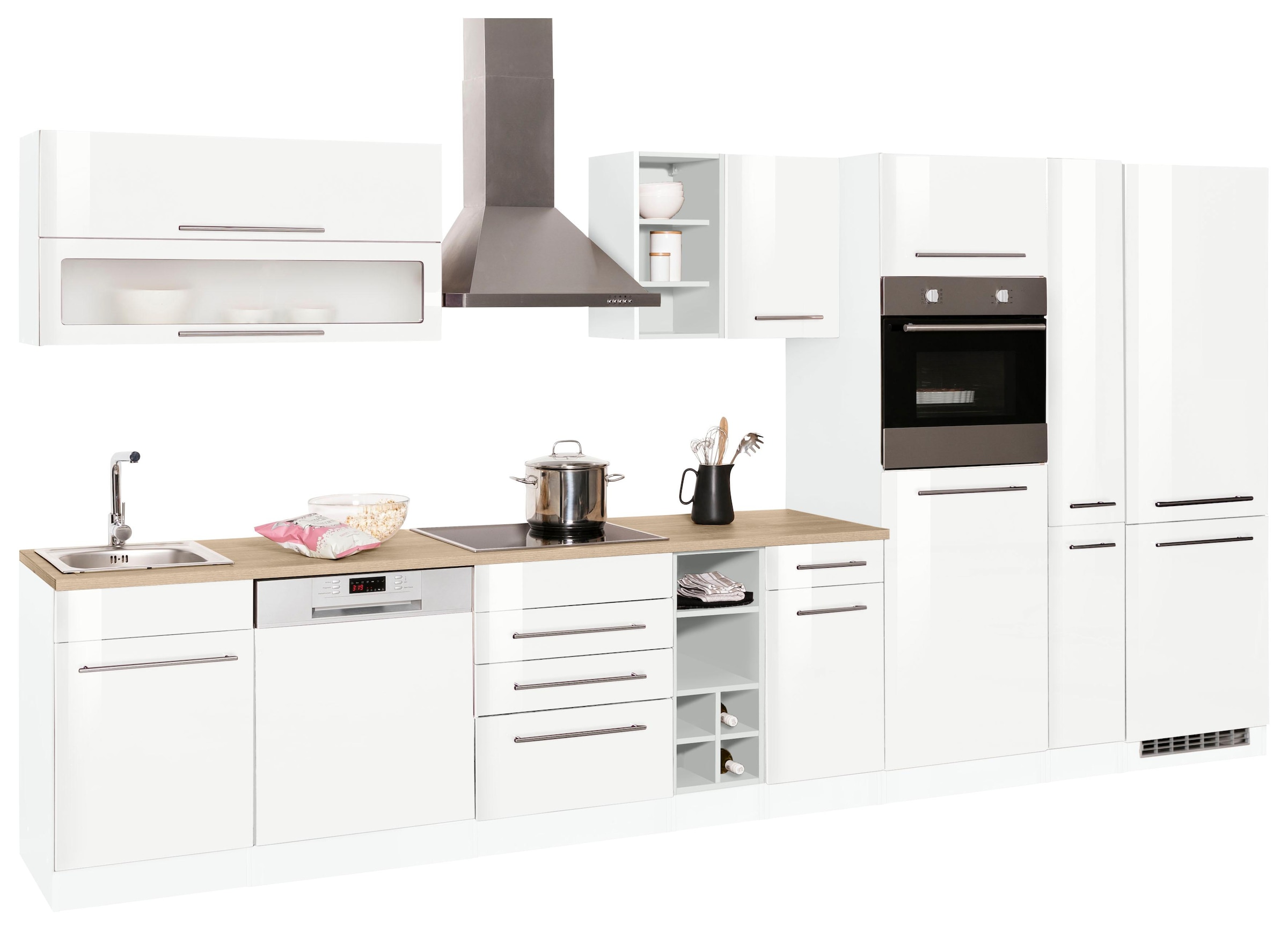 KOCHSTATION Küchenzeile »KS-Eton«, mit E-Geräten, Breite 390 cm