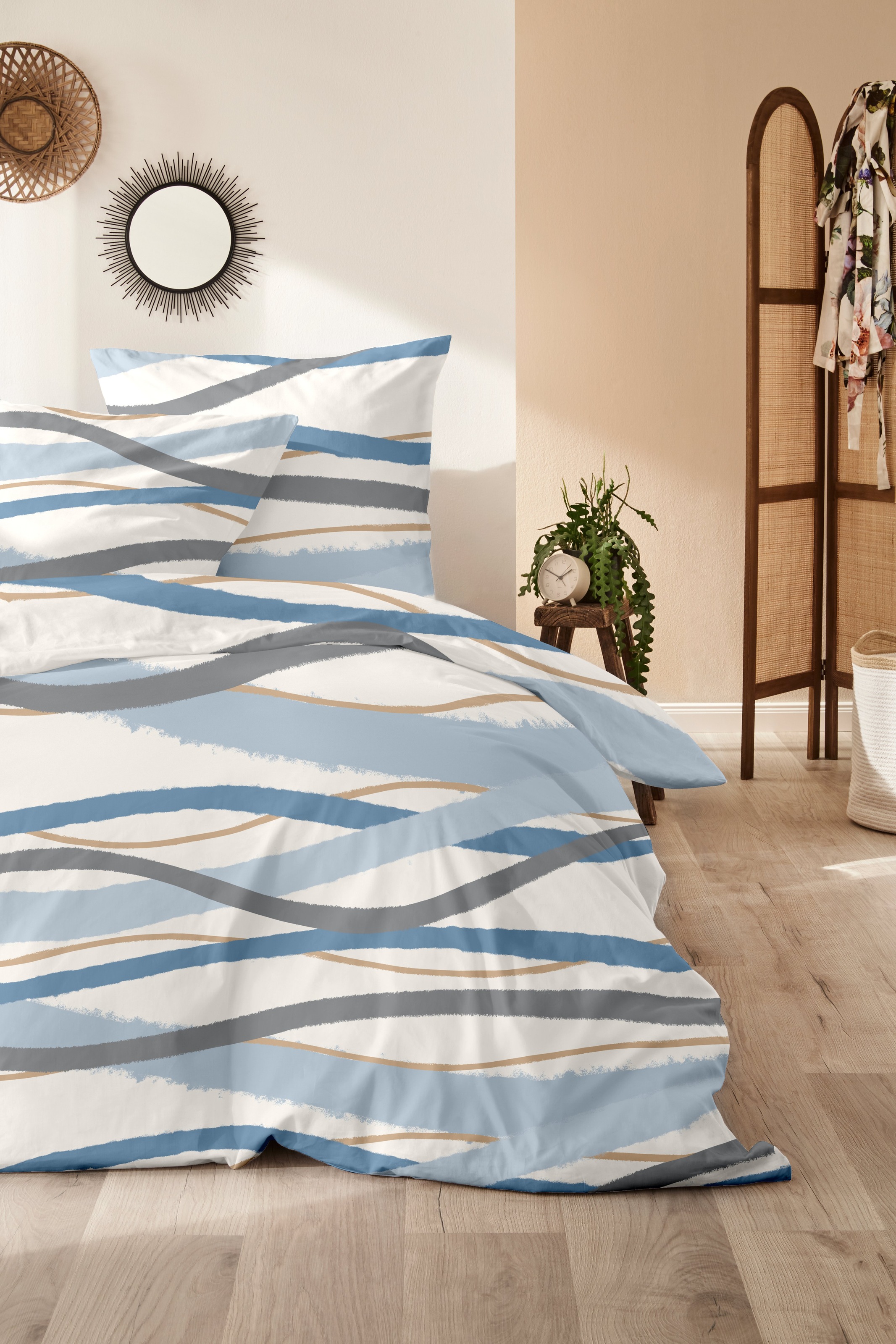 Primera Bettwäsche "Biber-Bettwäsche Whips" 2 Stk. mit modernen Linien günstig online kaufen