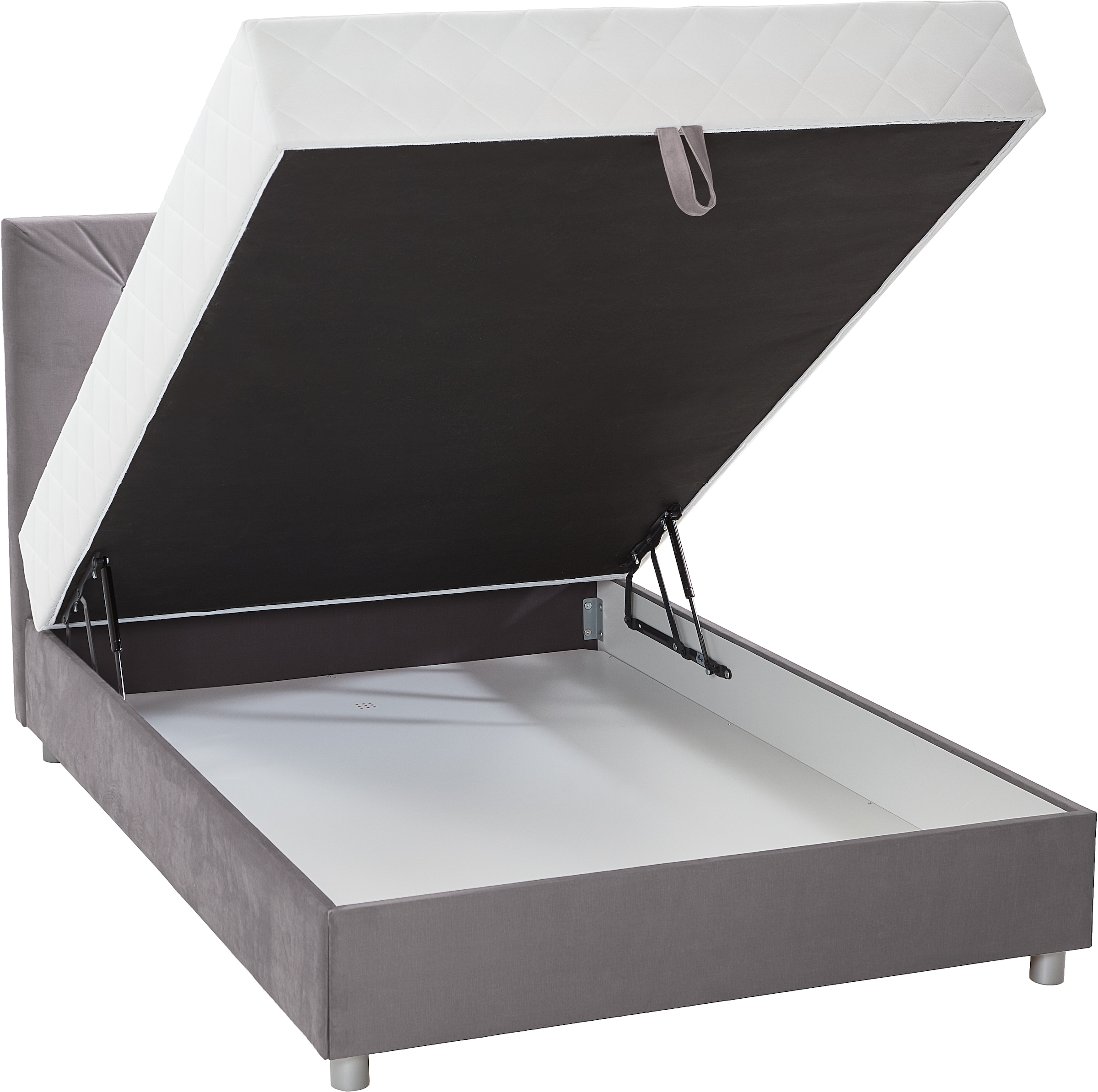 ATLANTIC home collection Boxbett »CELIA im hochwertiger Samtoptik«, mit Taschen-Federkernmatratze, Bettkasten und Strass-Steinen