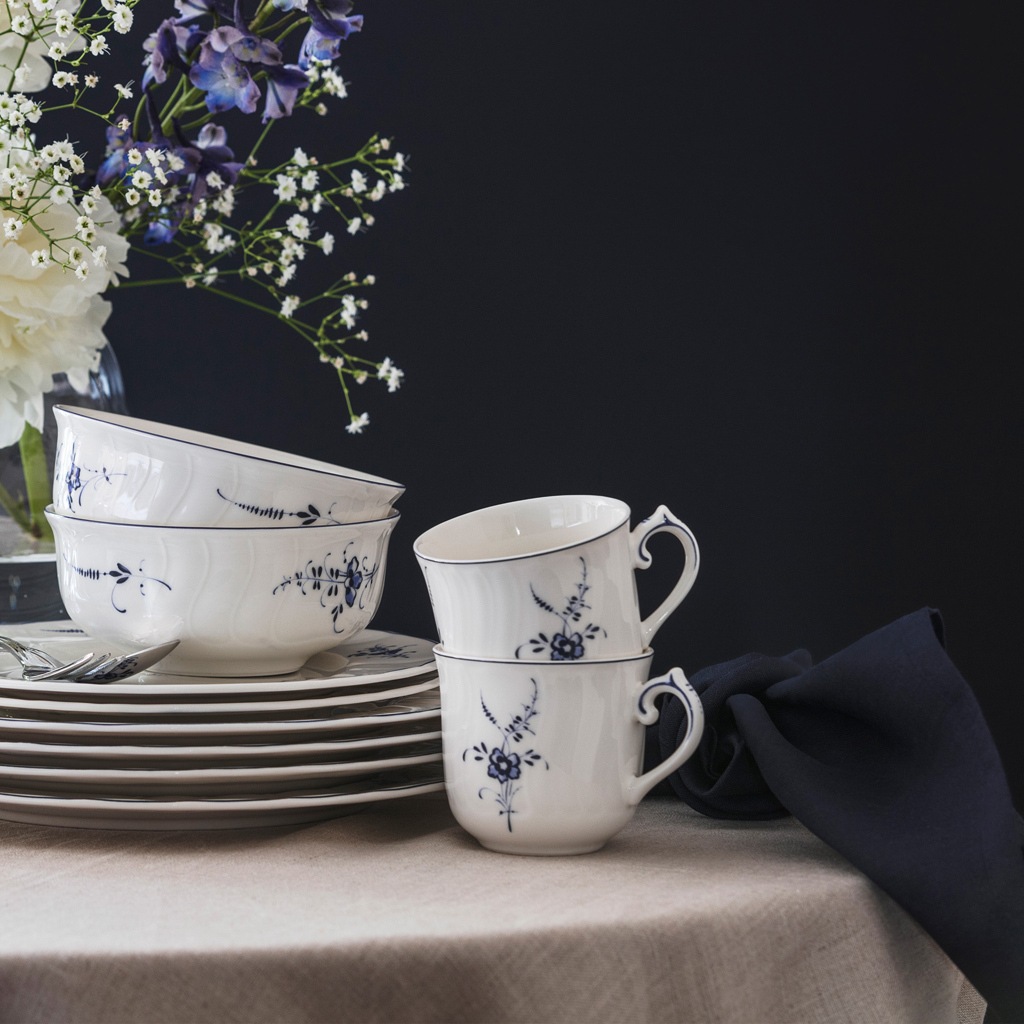 Villeroy & Boch Tasse »Kaffeetassen Vieux Luxembourg 120 ml 6er Set weiß-blau«