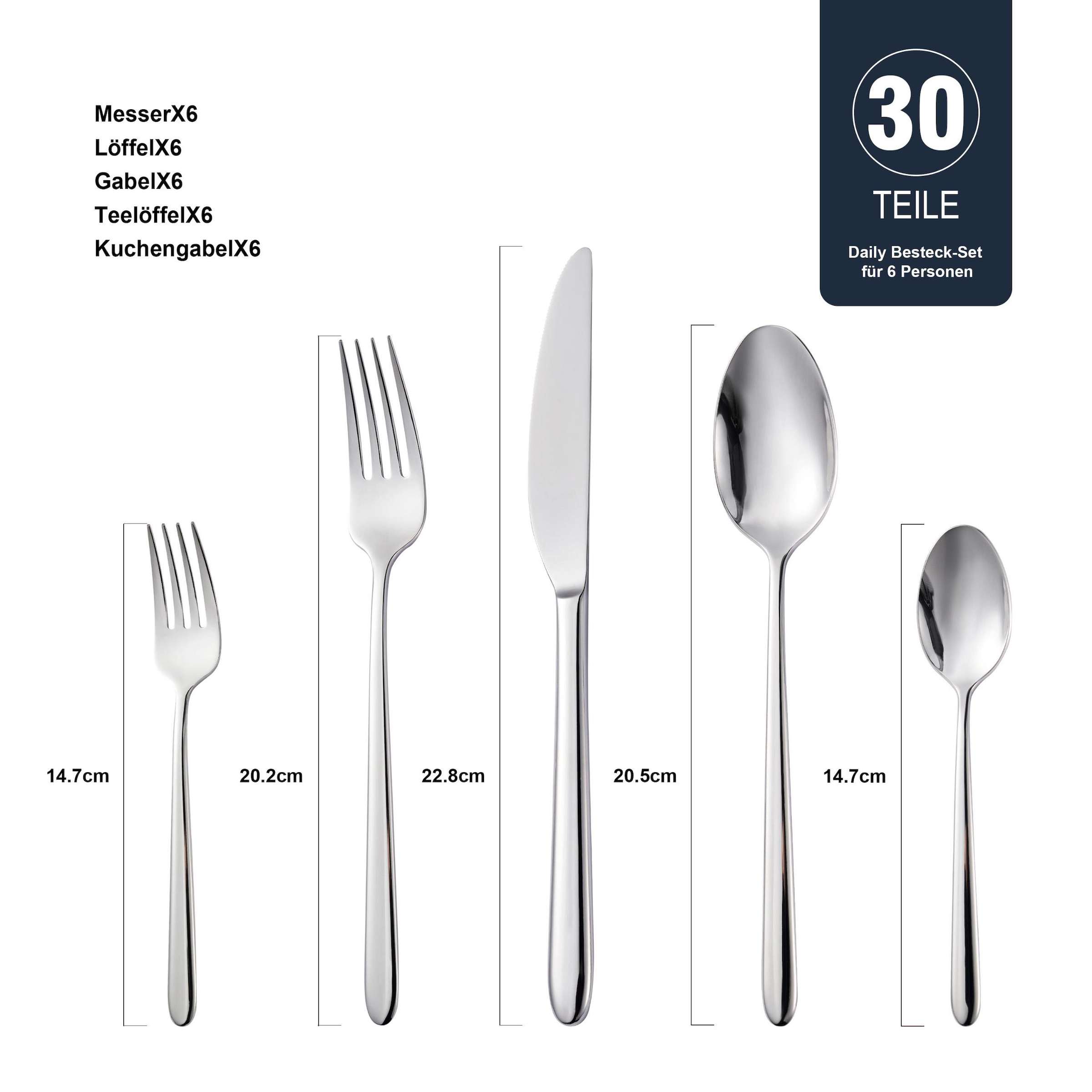 Hanseatic Besteck-Set »DAILY« leichtes und minimalistisches Design