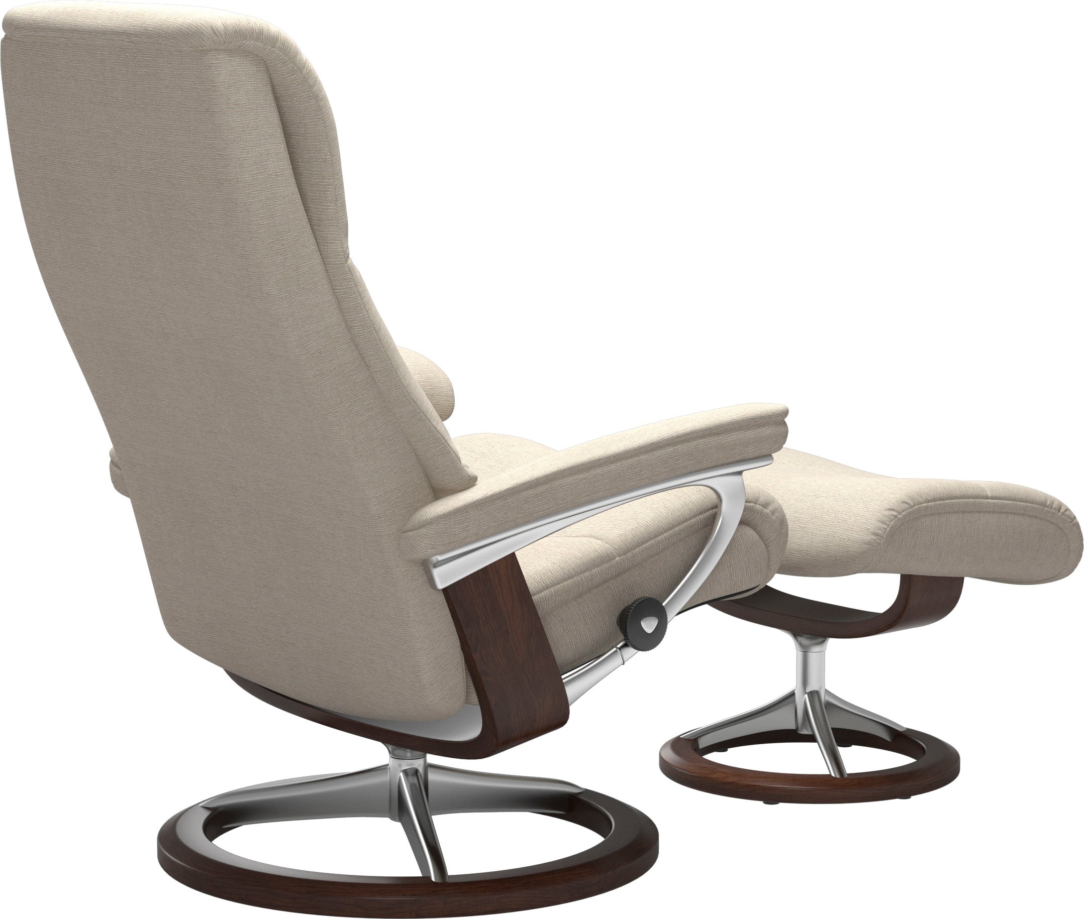 Stressless® Relaxsessel »View«, (Set, Relaxsessel mit Hocker), mit Signature Base, Größe M,Gestell Braun