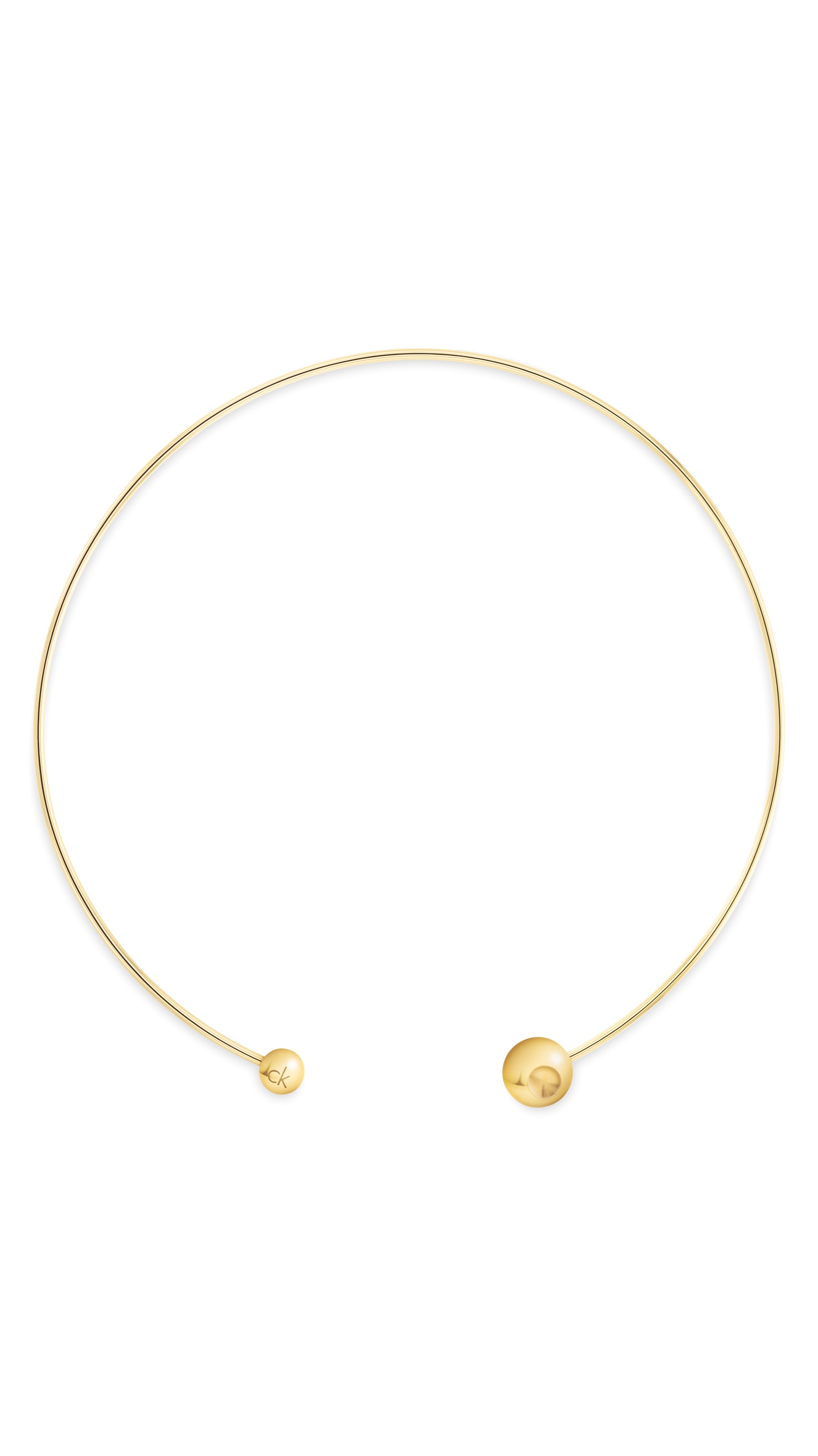 Halsreif CALVIN KLEIN "SCULPTURAL BUBBLES", gold (gelbgoldfarben), Halsketten, Damen, Edelstahl, B: 2mm, B:2mm