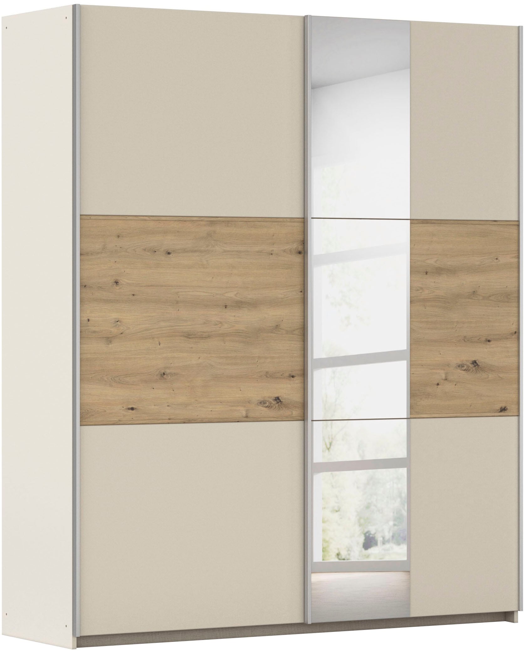OTTO home Kleiderschrank "Mehrzweckschrank Aktenschrank Möbel Mietswohnung TOPSELLER ASTANA" 3 Ausstattungen BASIC/CLASSIC/PREMIUM (inkl. SOFT-CLOSE-FUNKTION), mit 3 Spiegelelementen, Metallgriffleisten alufarbig MADE IN GERMANY
