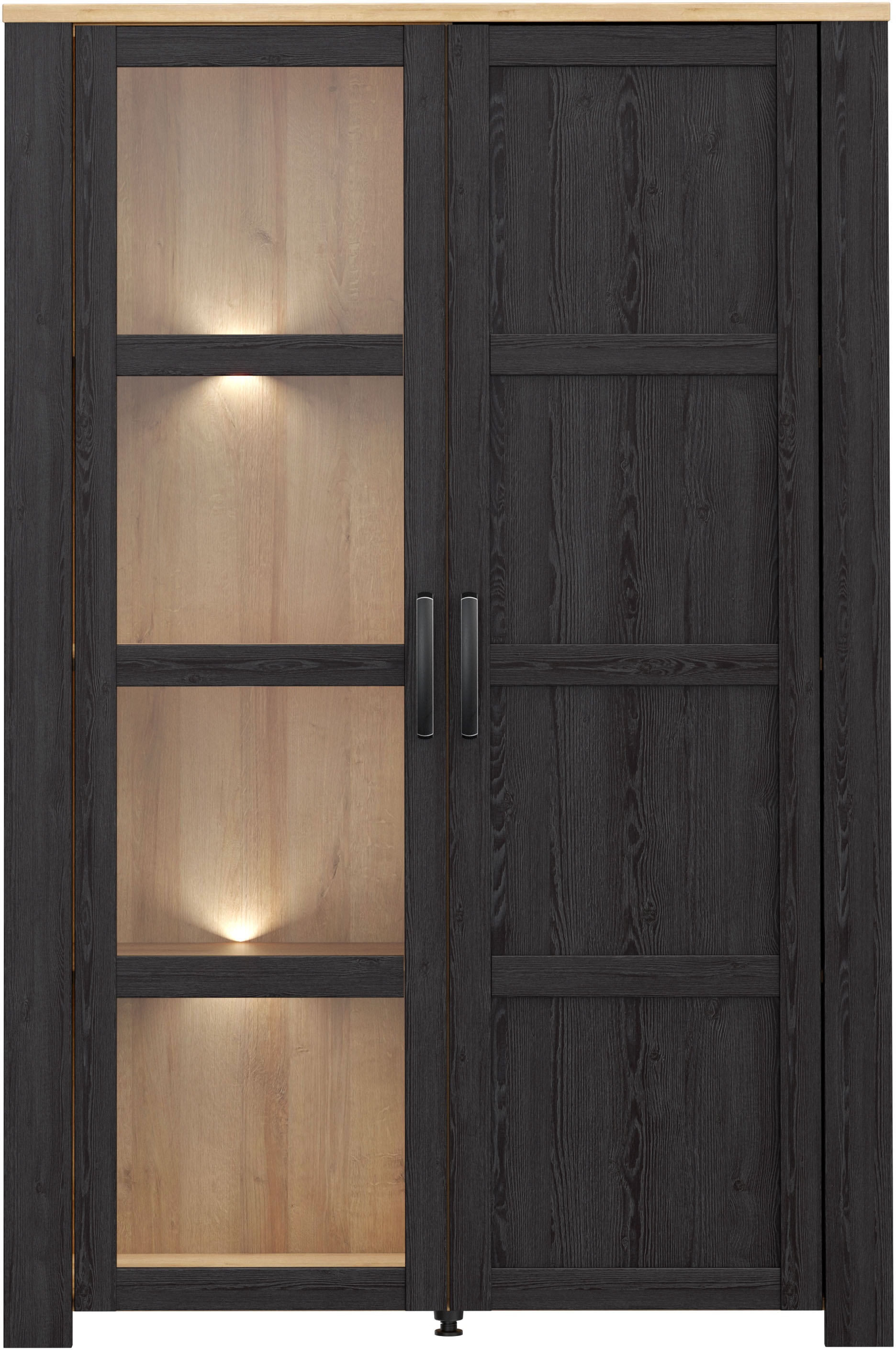 FORTE Highboard »Bohol, Vitrine mit Glastüre, viel Stauraum« B/H/T 106,4/160,6/42 cm Beleuchtung optional bestellbar