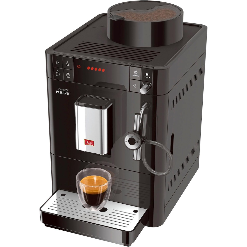 Melitta Kaffeevollautomat »Passione® F53/0-102 schwarz«, Tassengenau frisch gemahlen, Service-Taste für Entkalkung & Reinigung