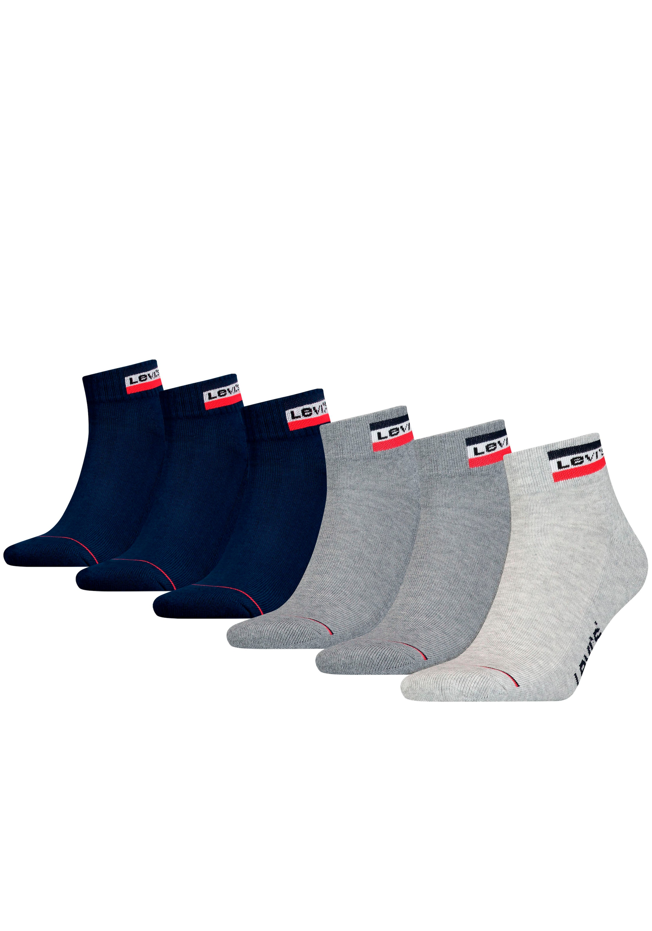 Levis Kurzsocken Packung, 6 Stk. tlg. mit breitem Logobund günstig online kaufen