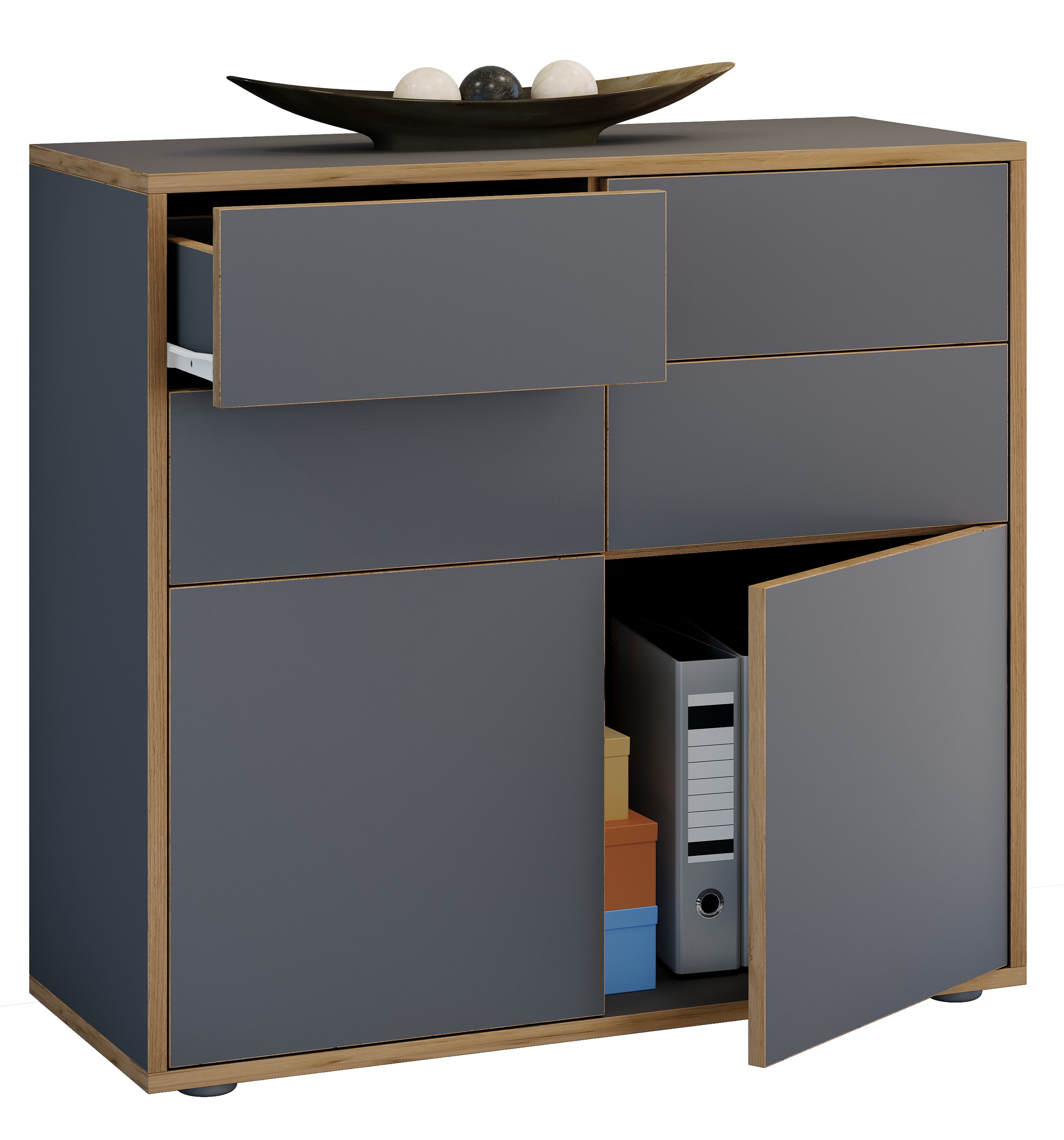 Kommode VCM, B:100cm T:33cm, schwarz, Schlafzimmer, Sideboards, "Holz Kommode Sideboard Salia Breite 100 Schublade"