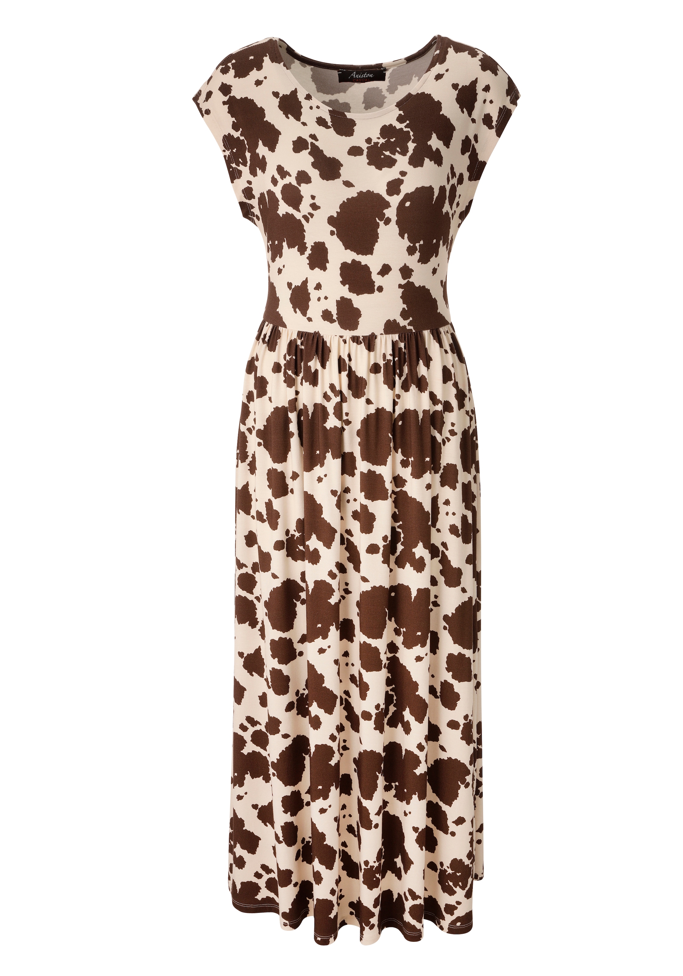 Aniston CASUAL Sommerkleid mit topaktuellen Kuh-Flecken - jedes Teil ein Unikat - NEUE KOLLEKTION
