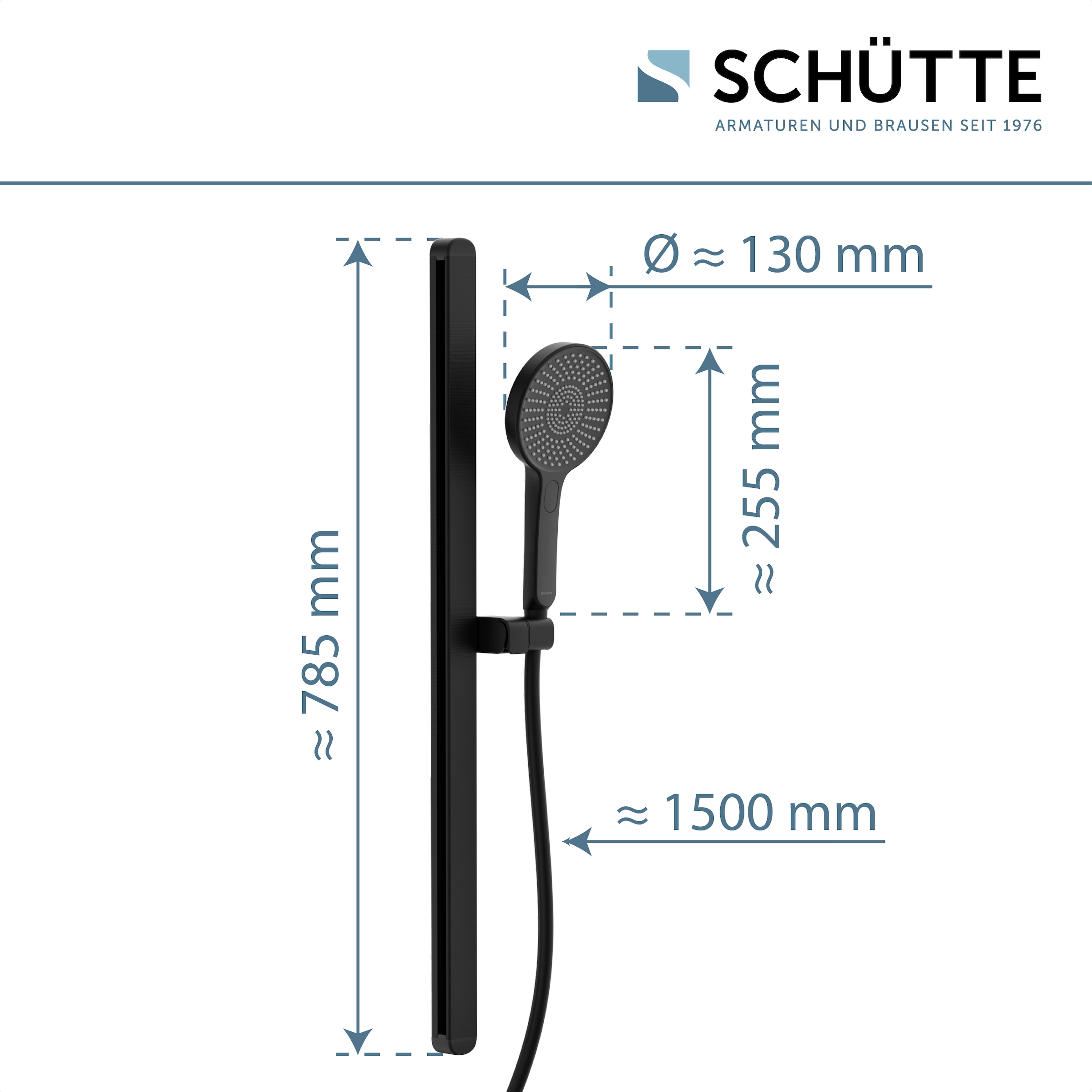 Schütte Stangenbrause-Set »KARIBIK«, (Komplett-Set), höhenverstellbar, mit Antikalk-Beschichtung, wassersparend