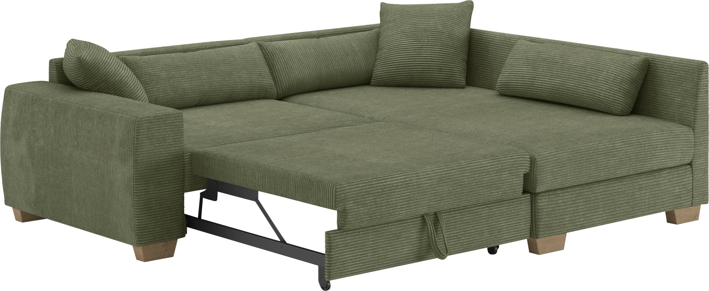 Mr. Couch Ecksofa »Helena L-Form«, Mit Federkern, wahlweise mit Bettfunktion und Taschenfederkern