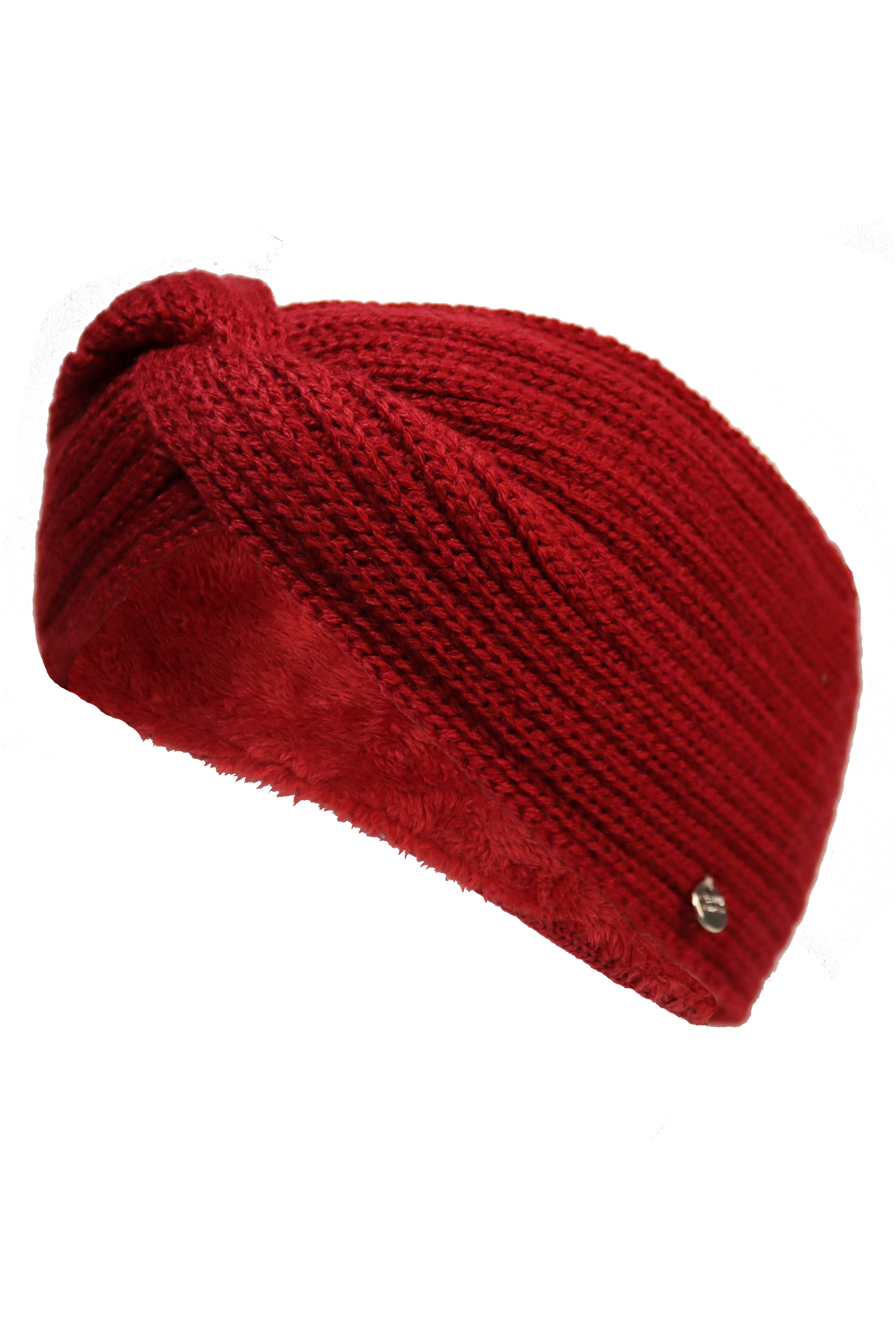 Capelli New York Stirnband geflochtenes Design, Metall-Logo, gefüttert, Rippstrick