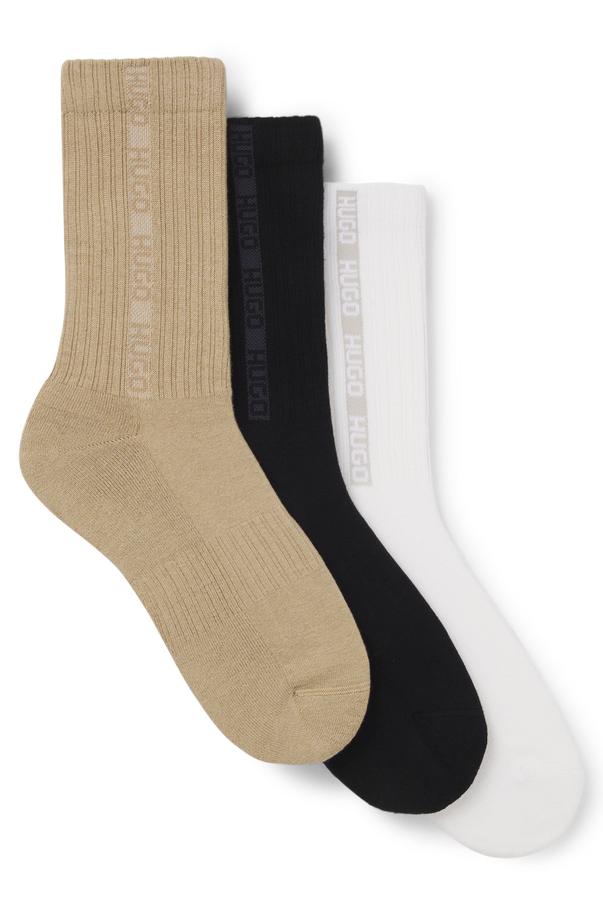 HUGO Underwear Basicsocken "3P QS RIB TAPE MD", mit Rippdetails günstig online kaufen