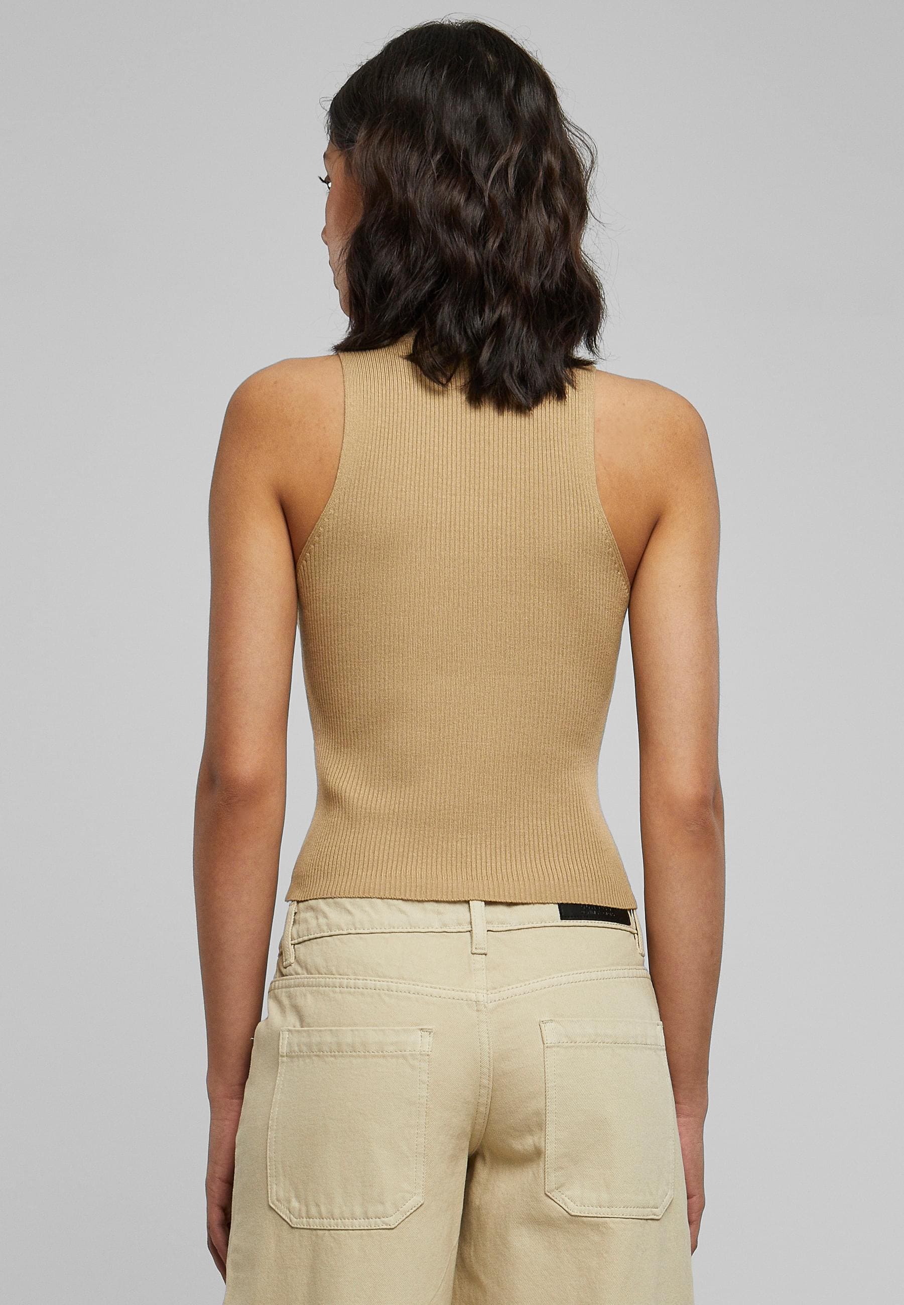 URBAN CLASSICS Muskelshirt »Urban Classics Damen Ladies Short Rib Knit Turtleneck Top«, (1 tlg.)