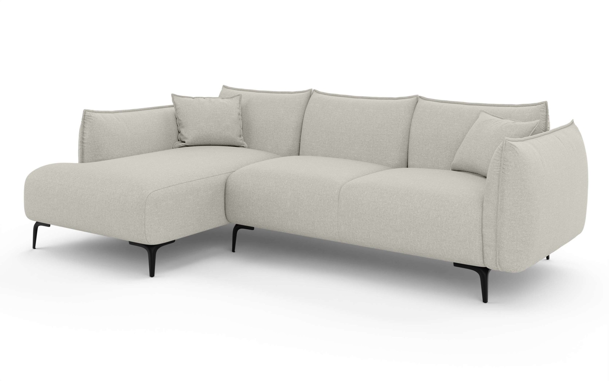 LeGer Home by Lena Gercke Ecksofa »Adelita mit Ottomane links oder rechts bestellbar, B/H/T 270/97/168«, L-Form mit Wellenunterfederung, enthält 2 Zierkissen