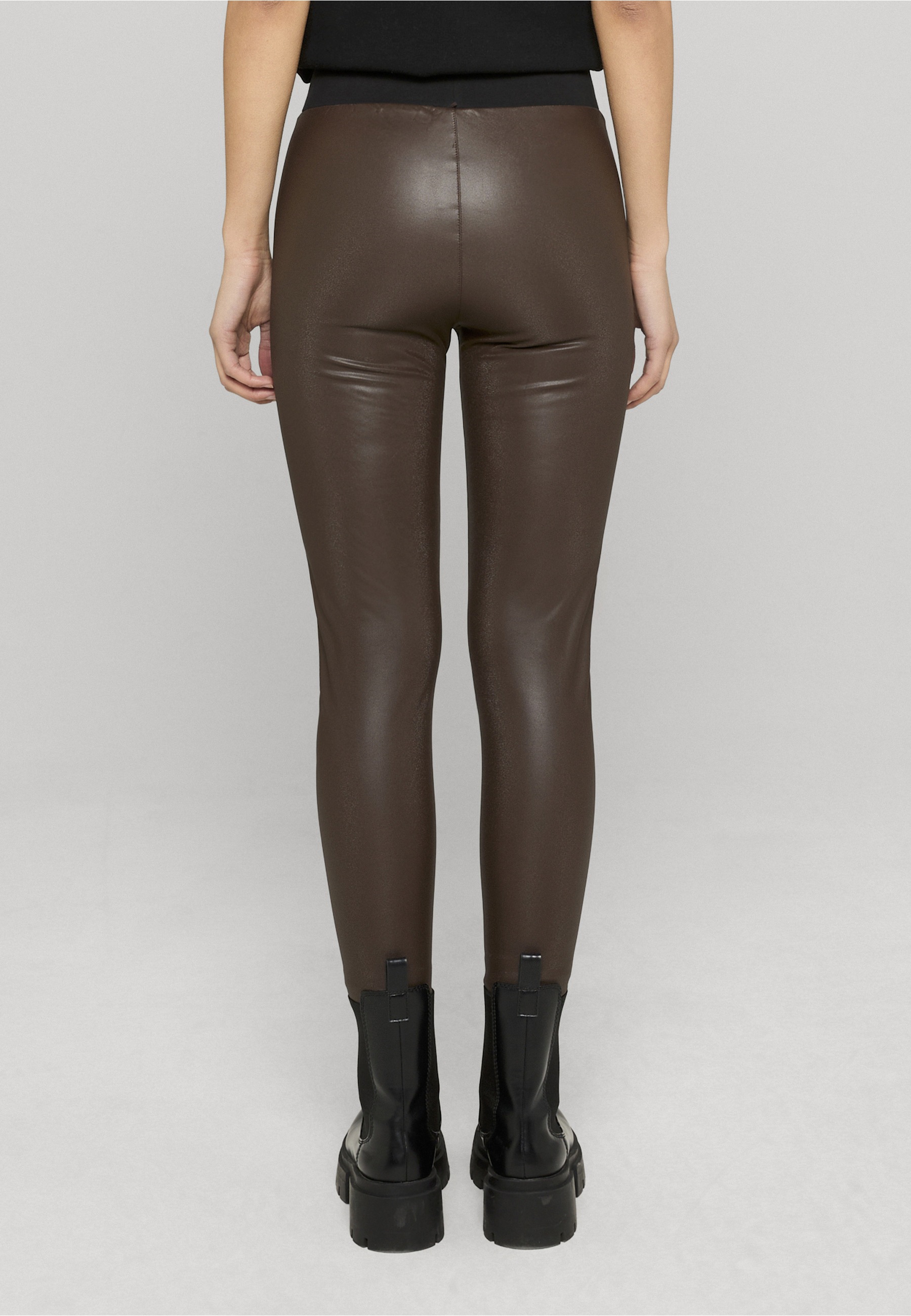 URBAN CLASSICS Leggings »Urban Classics Damen Ladies Faux Leather High Waist Leggings«