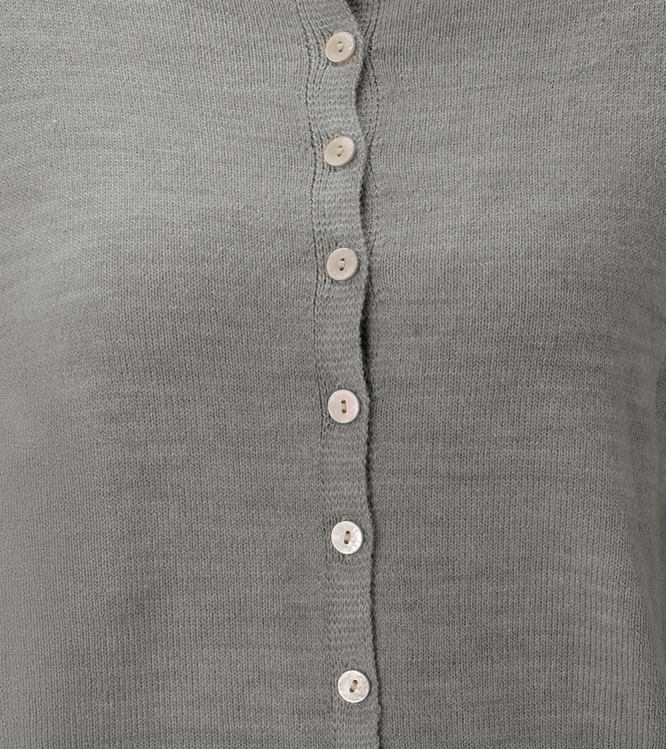 Aniston CASUAL Strickjacke mit Rollkante am Stehkragen - NEUE KOLLEKTION