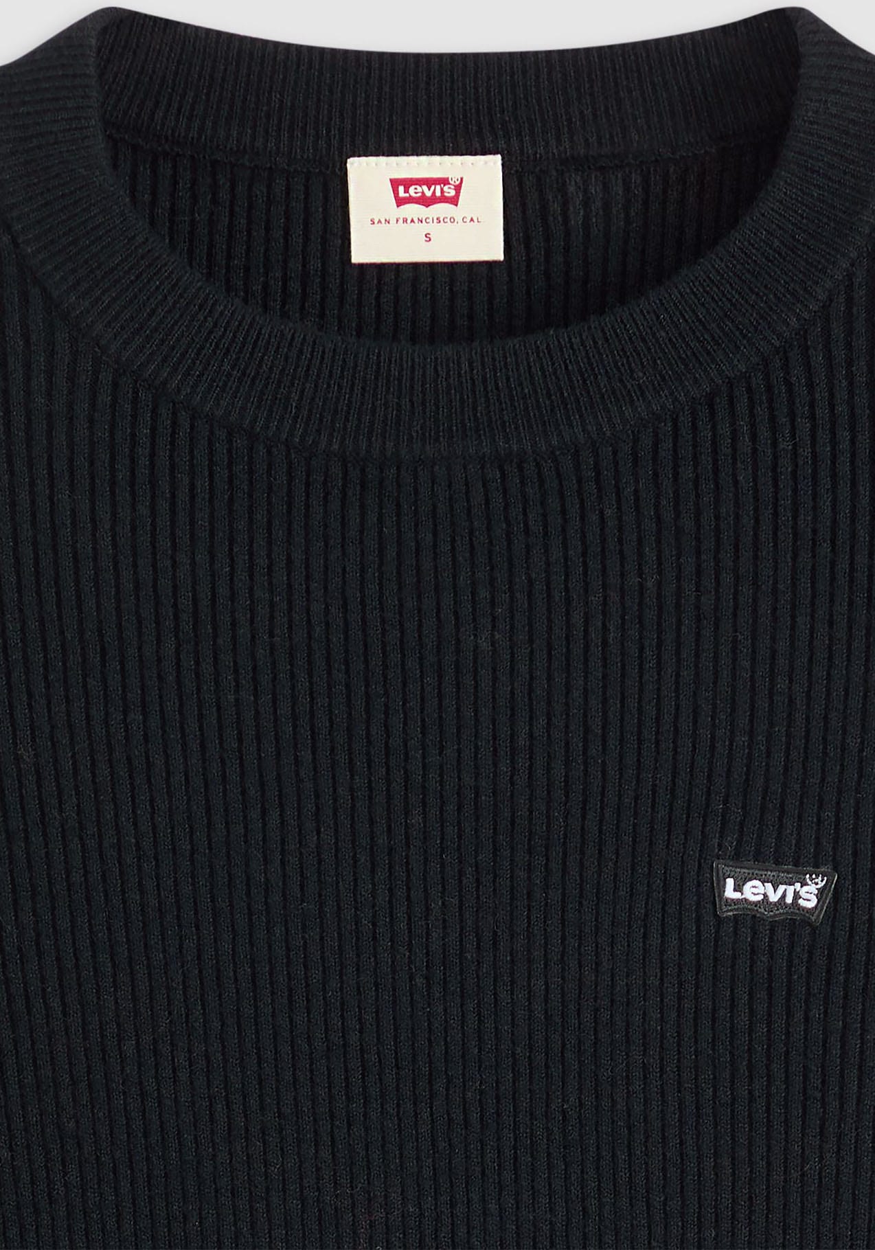 Levi's® Rundhalspullover »RIB CREW SWEATER«, Geripptes Strickmuster