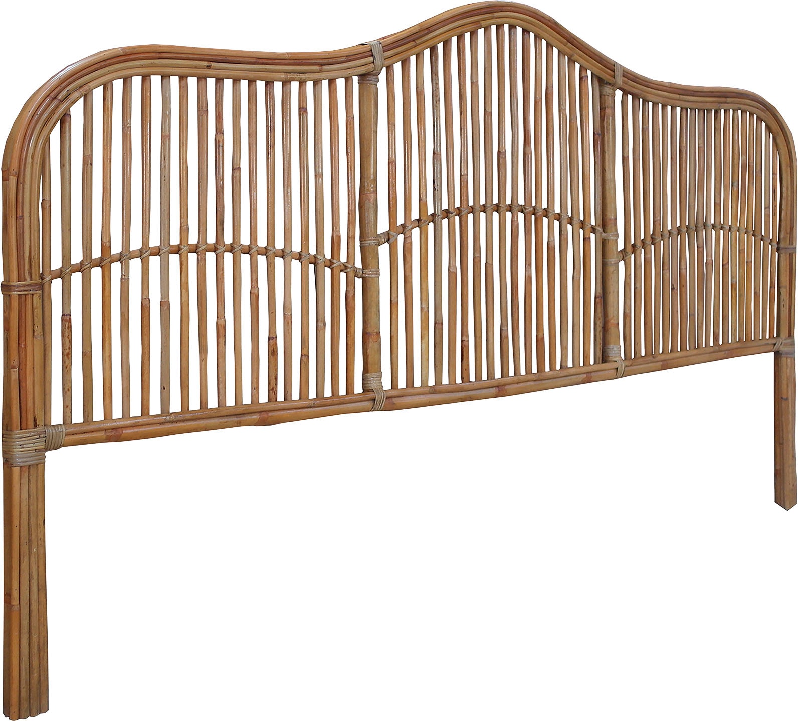 SIT Kopfteil "Beira aus Rattan mit Wiener Geflecht und geschwungenem Design" Hohes Rattan-Kopfteil zur Wandmontage mit 40 cm Fußhöhe