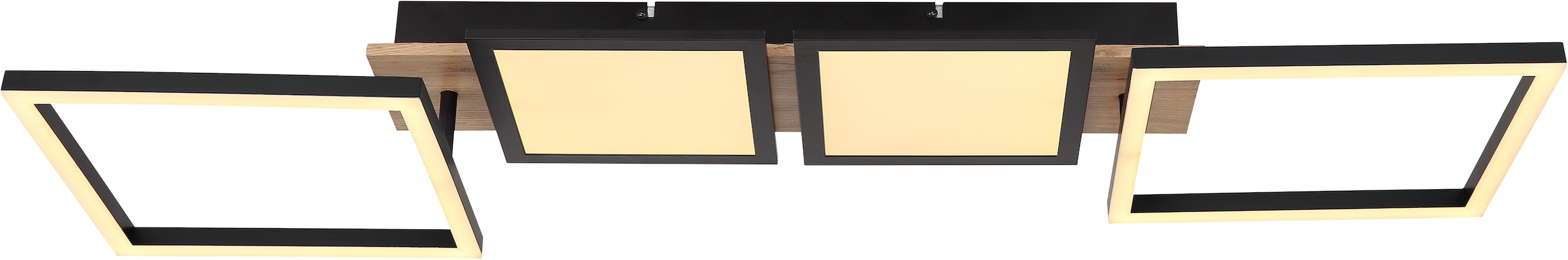 GLOBO LIGHTING LED Deckenleuchte »BOSSY«, Leuchtmittel LED-Modul | LED fest integriert, Deckenlampe/Wohnzimmer/Schlafzimmer/modern/Holz