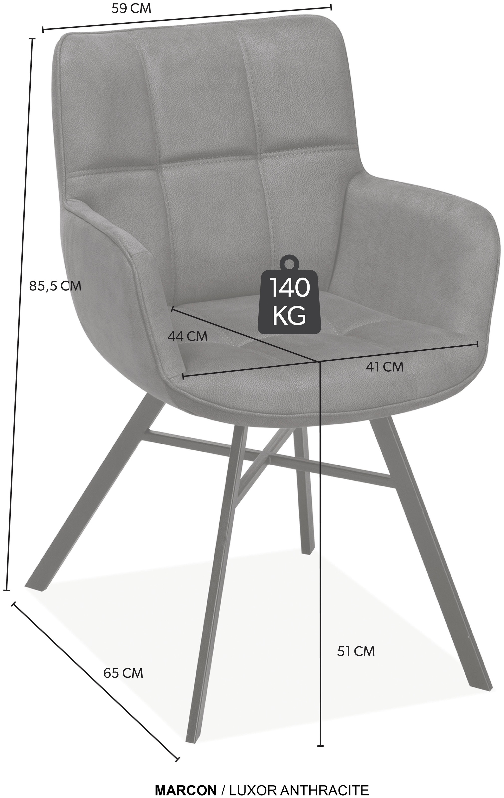 OMG Design Armlehnstuhl »Marcon«, (Set), 2 St., Stoff, Esszimmerstuhl, pflegeleichter Bezug