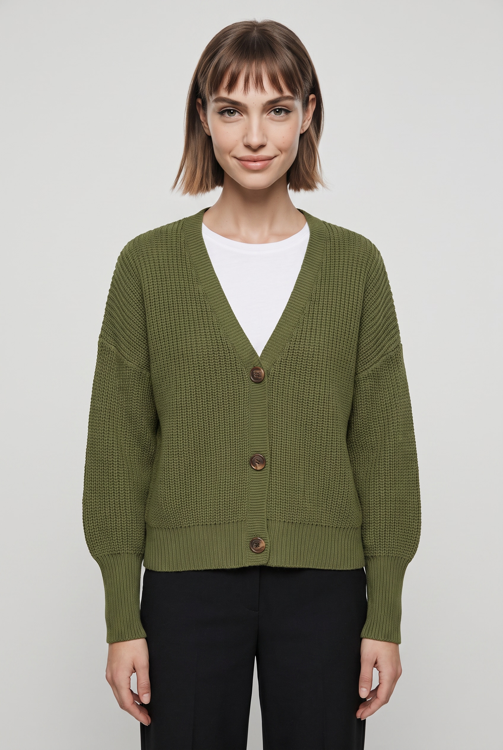 Vero Moda "VMLEA LS V-NECK CUFF CARDIGAN NOOS" Kunstfaser, regular fit