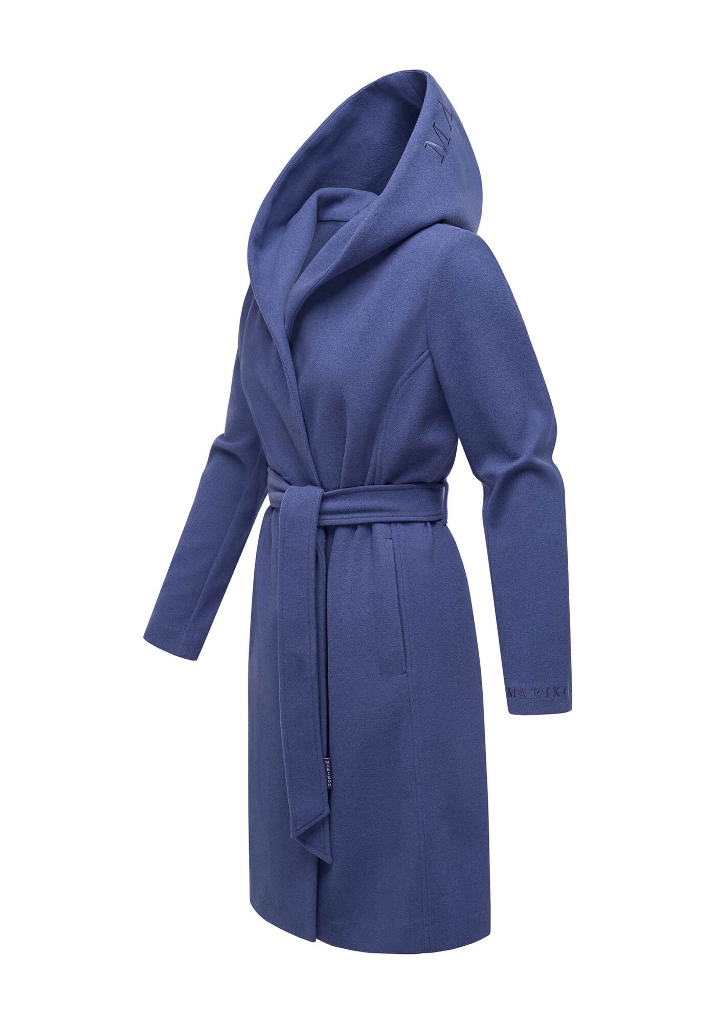 Marikoo Kurzmantel »Kailii«, Eleganter Wickel Mantel mit Taillengürtel und Oversized Hood Kapuze