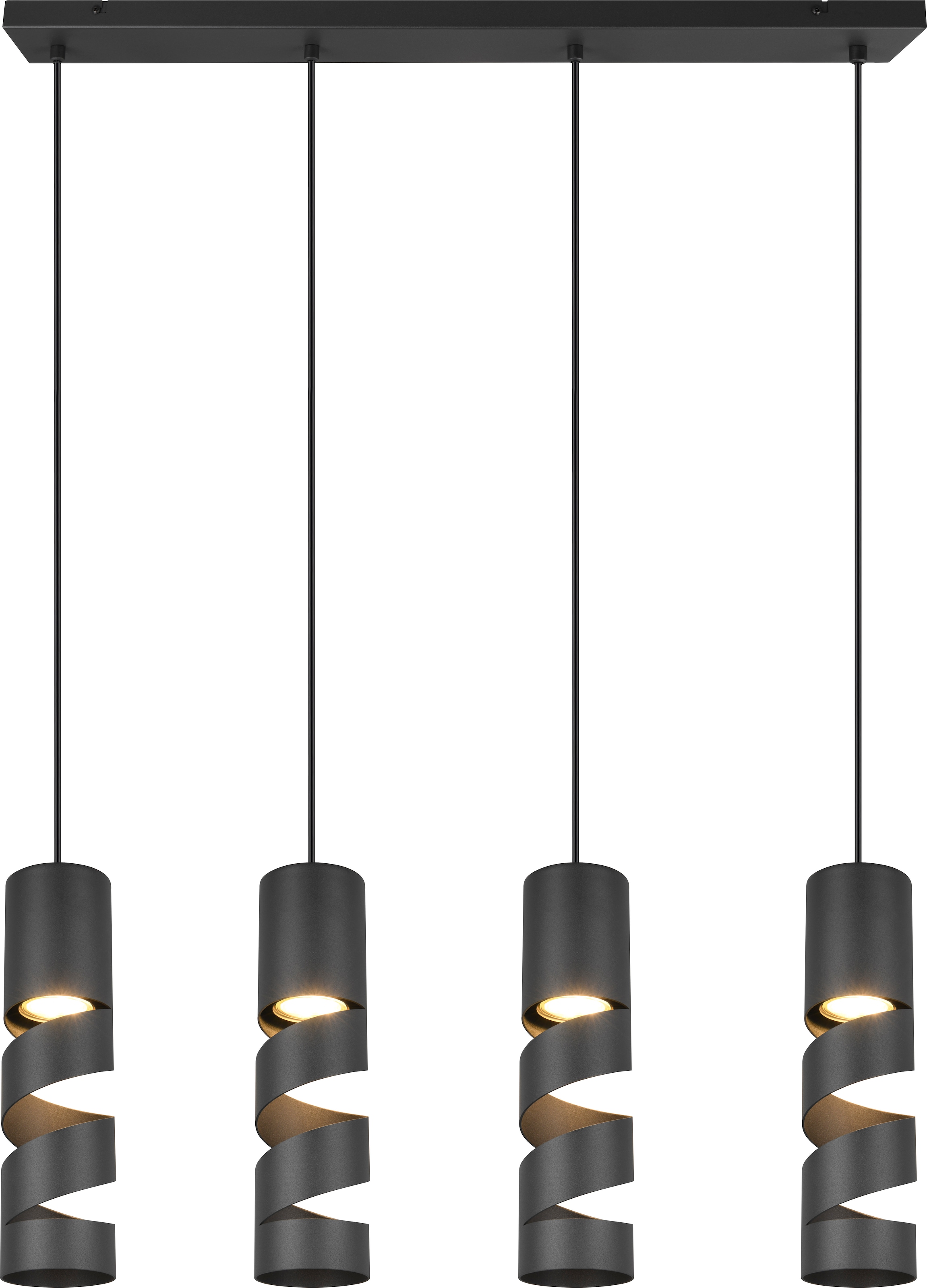 TRIO Leuchten Pendelleuchte »STREAM, Hängelampe mit Metallschirm, exkl GU10 max 10W« GU10 1 Stk. warmweiß - kaltweiß Höhe einstellbar max 150 cm, Moderne Hängeleuchte Wohnzimmer Büro