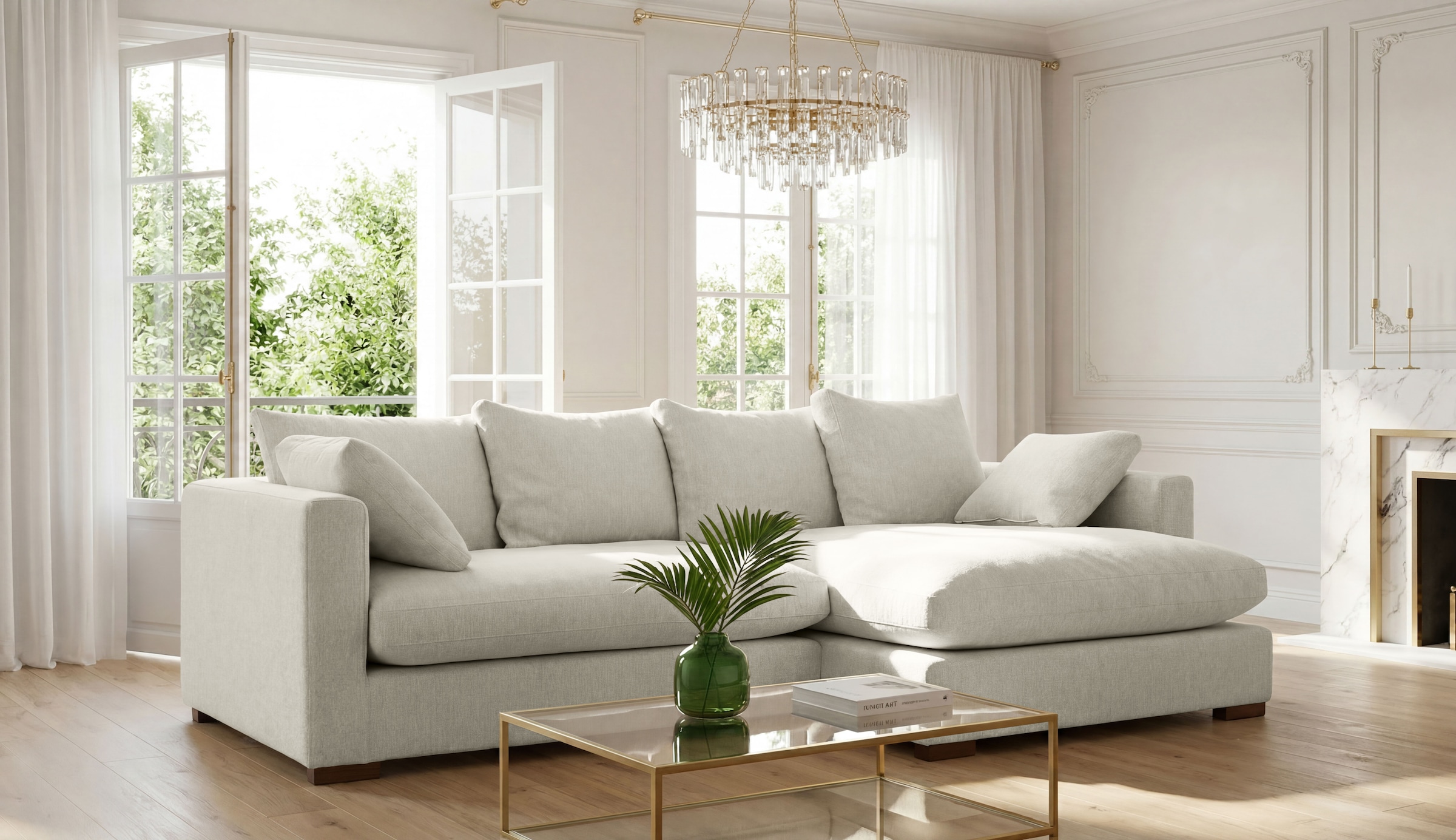 OTTO home Ecksofa "Coray" Breite 266 cm, extra weich und kuschelig, mit Federn und Daunen