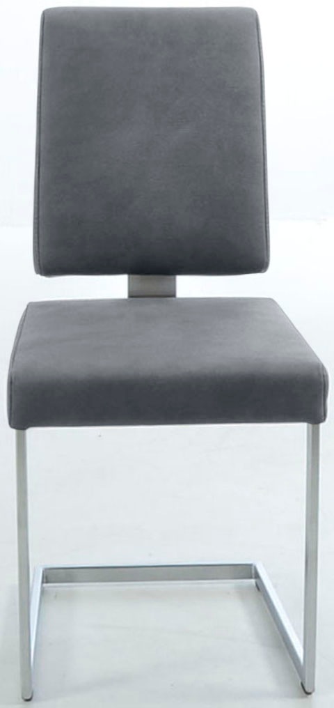 Freischwinger K+W KOMFORT & WOHNEN, blau (ocean 54, edelstahloptik), B:44cm H:96cm T:57cm, Stühle, Freischwinger, stabiles Hochkantgestell, in Leder oder Microfaser 2