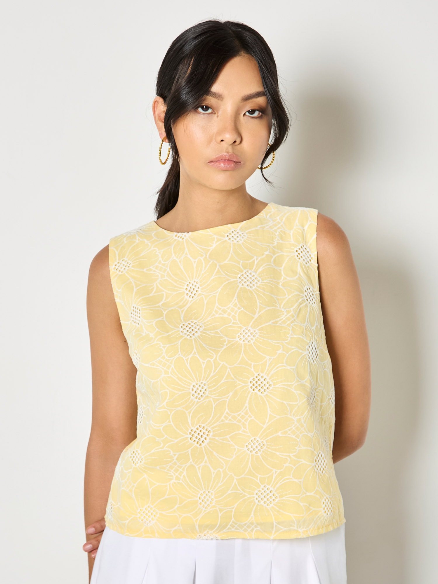 Apricot Druckbluse "Top mit floraler Spitzenstickerei" Gemustert