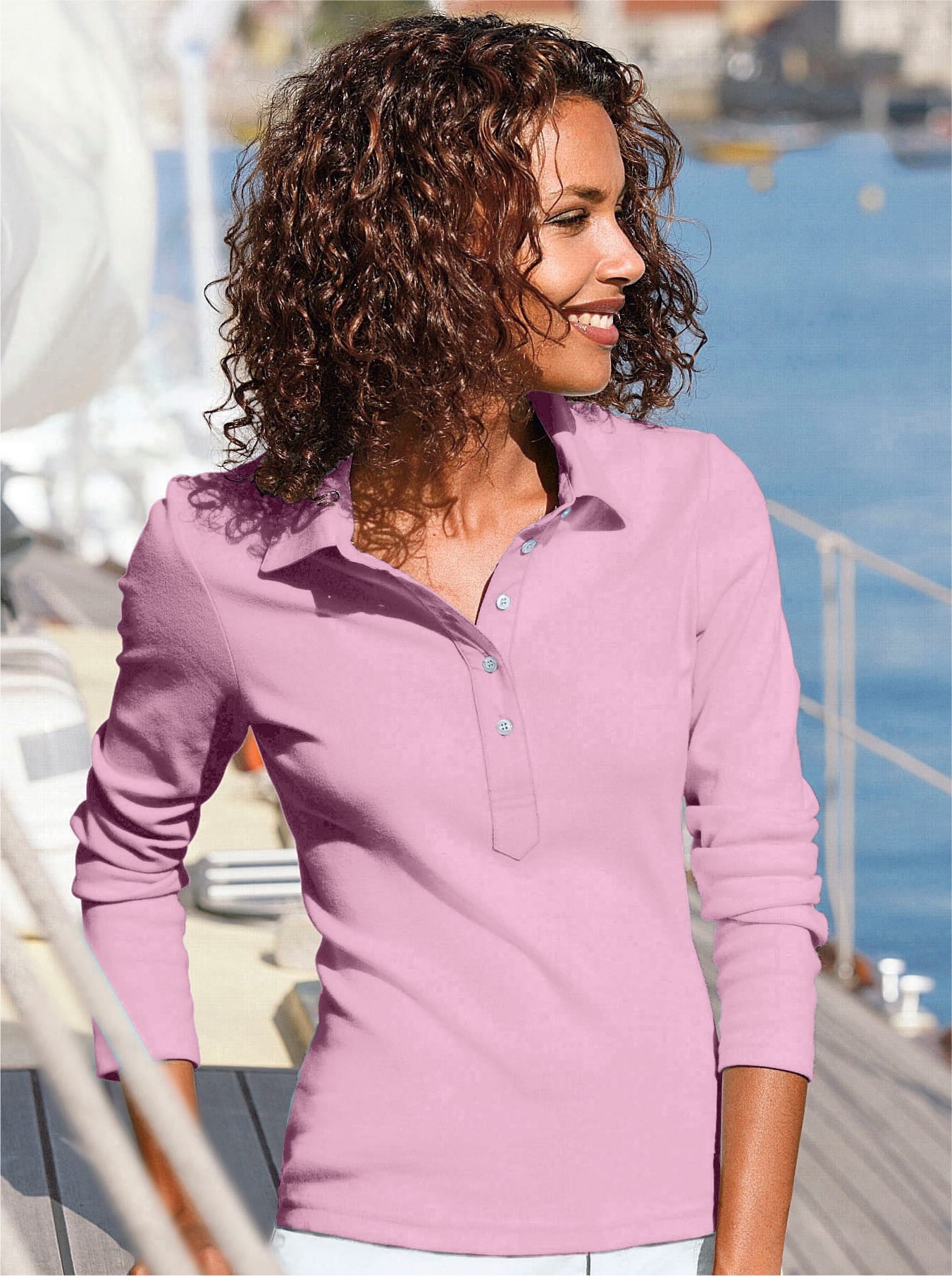 Casual Looks Langarm-Poloshirt "Poloshirt" 1 Stk. tlg. günstig online kaufen