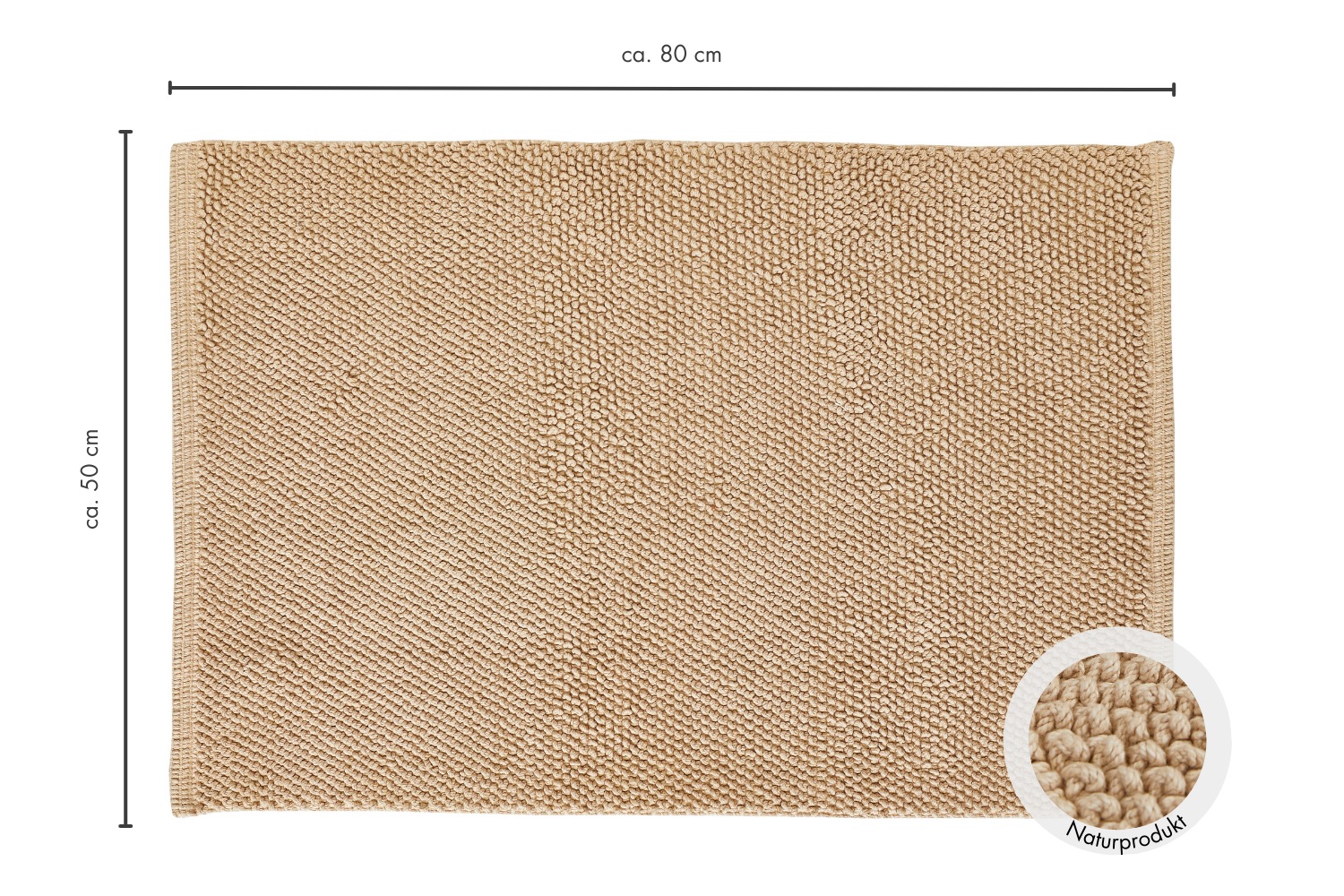 LUXOR living Badematte »Atlanta, 50x80 cm«, fußbodenheizungsgeeignet-beidseitig nutzbar, Badteppich, Duschvorleger, Uni Farben, saugstark
