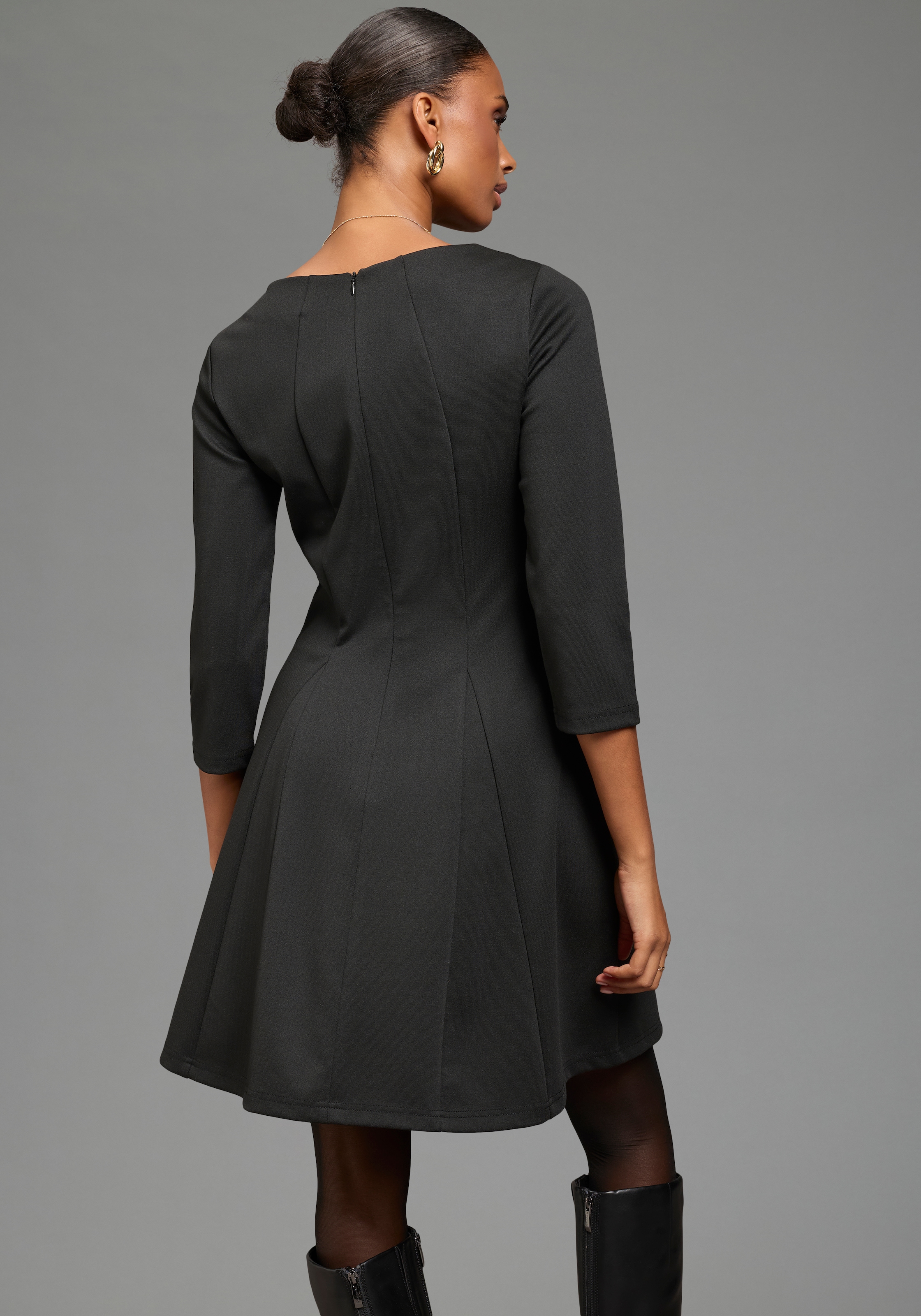 Laura Scott Jerseykleid Ohne Tasche | Ohne Taschen in extrakurzer A-Linie, mit 3/4-Ärmeln
