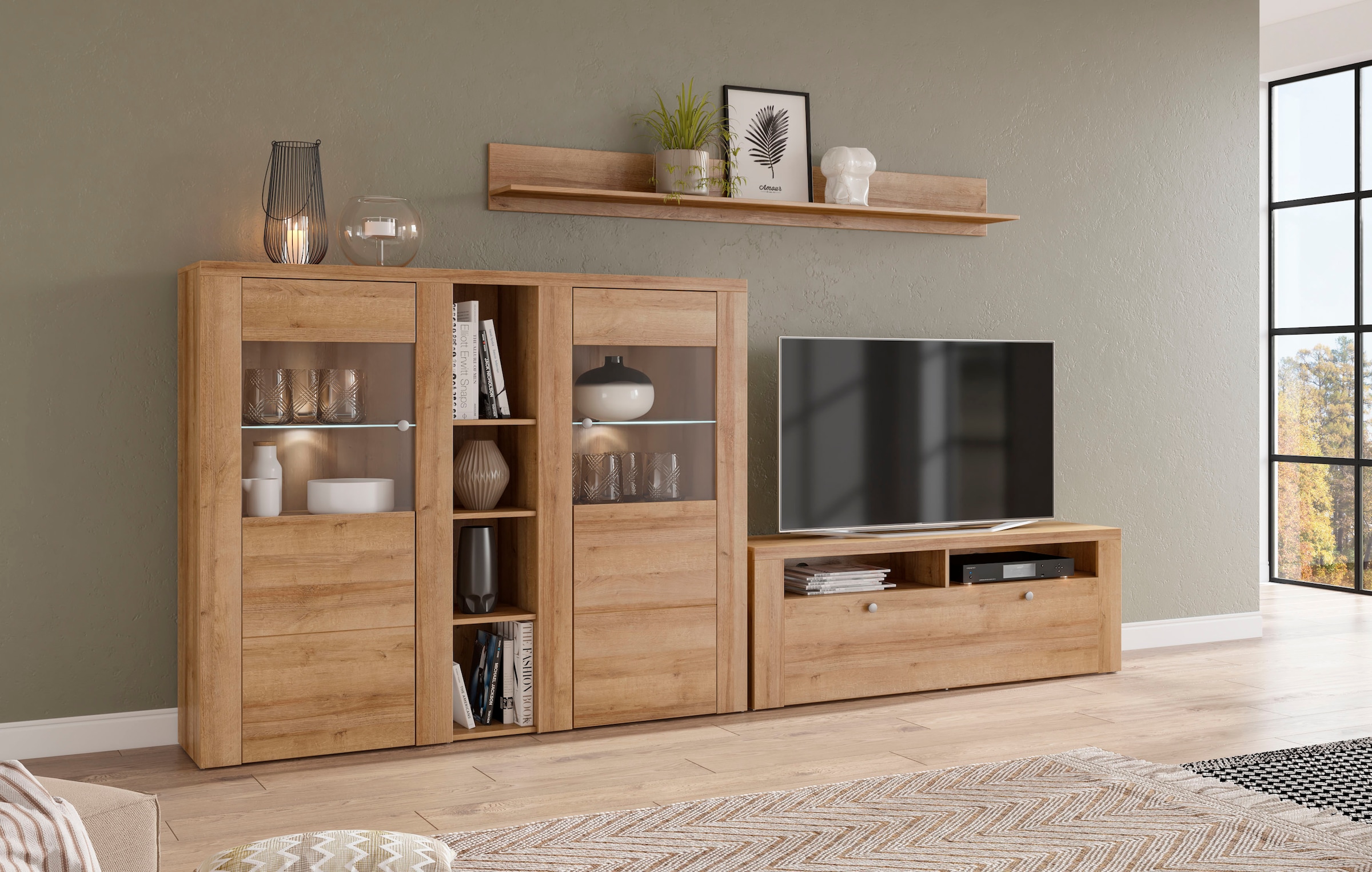 Home affaire Wohnwand "Larona, Wohnwand, Set 3 teilig,", (3 St.), Wohnzimme günstig online kaufen