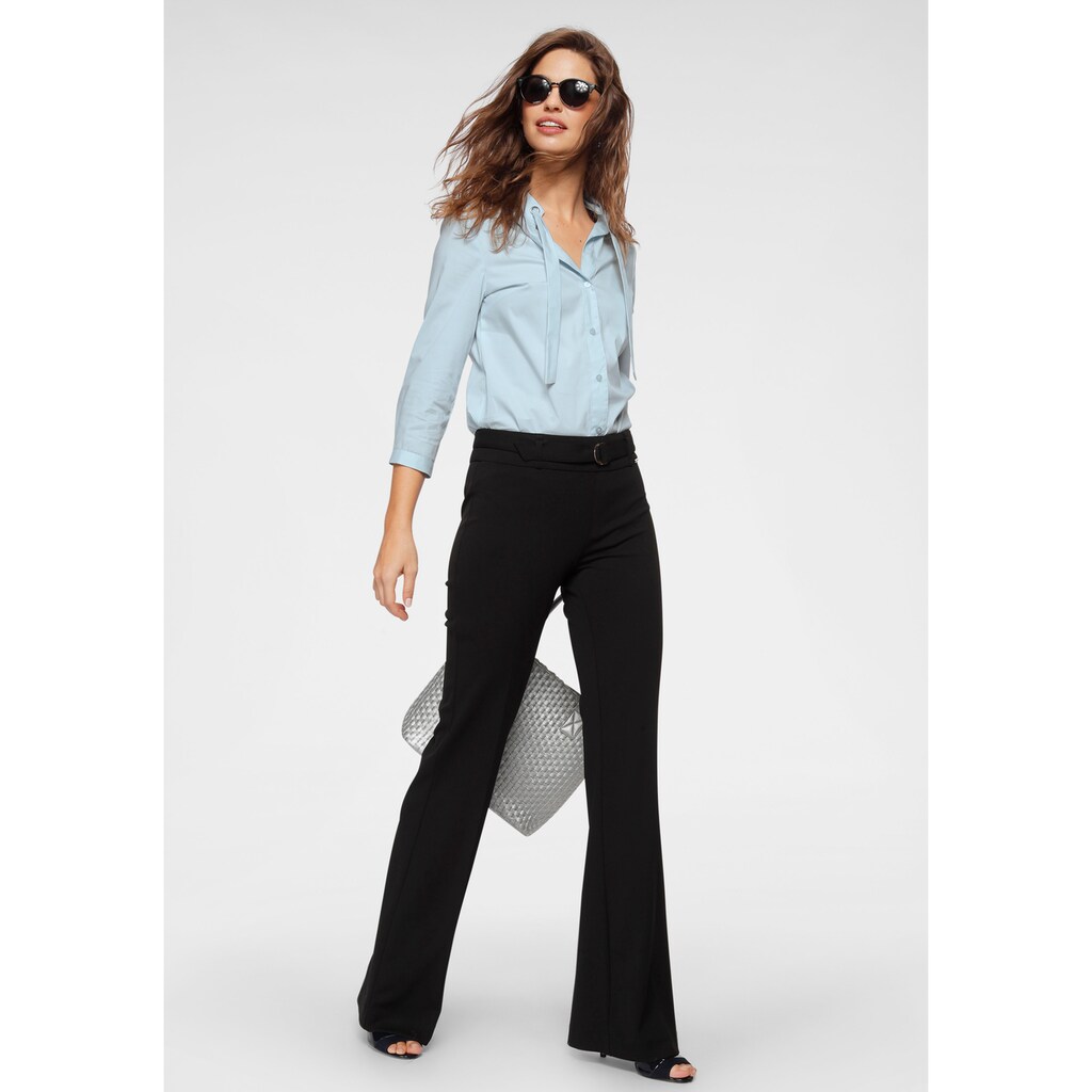 Damenmode Modetrends Bruno Banani Palazzohose, mit doppelter Schließe schwarz Damenmode Modetrends Bruno Banani Palazzohose, mit doppelter Schließe schwarz