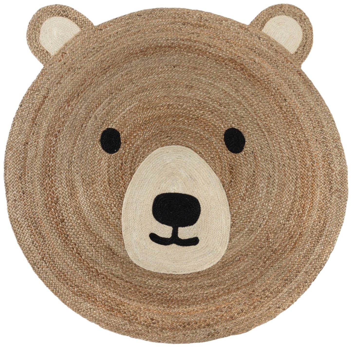 FLAIR RUGS Teppich "Bertie Bär" rund 5 mm Höhe Kinder Naturfaser Teppich günstig online kaufen