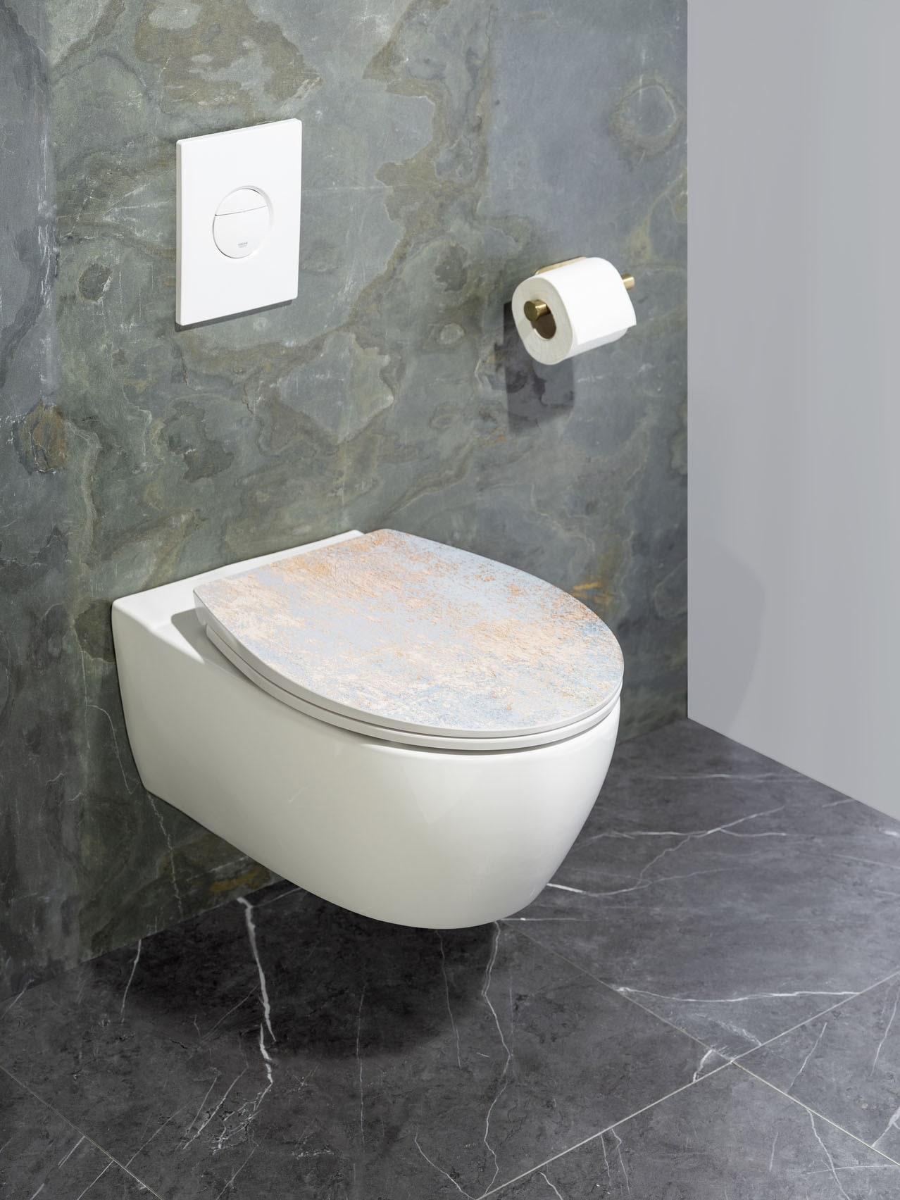 WENKO WC-Sitz »Agate« mit Relief, aus antibakteriellem Duroplast