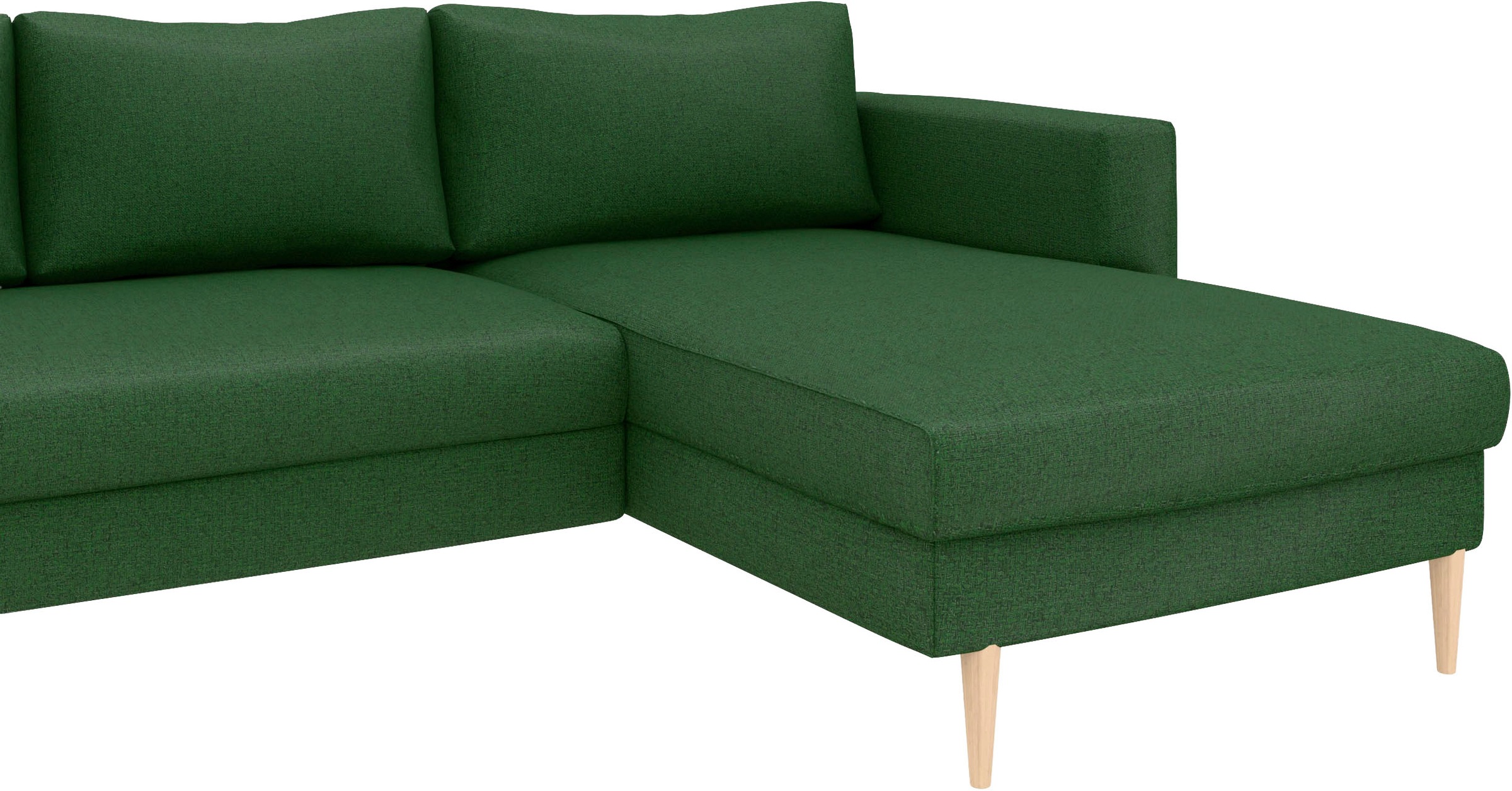 TRENDMANUFAKTUR Wohnlandschaft »Amazing, wahlw. mit Schlaffunktion & Bettkasten, Fuß Buche lackiert« Sofa in U-Form, in Cord oder Struktur, Breite 305 cm